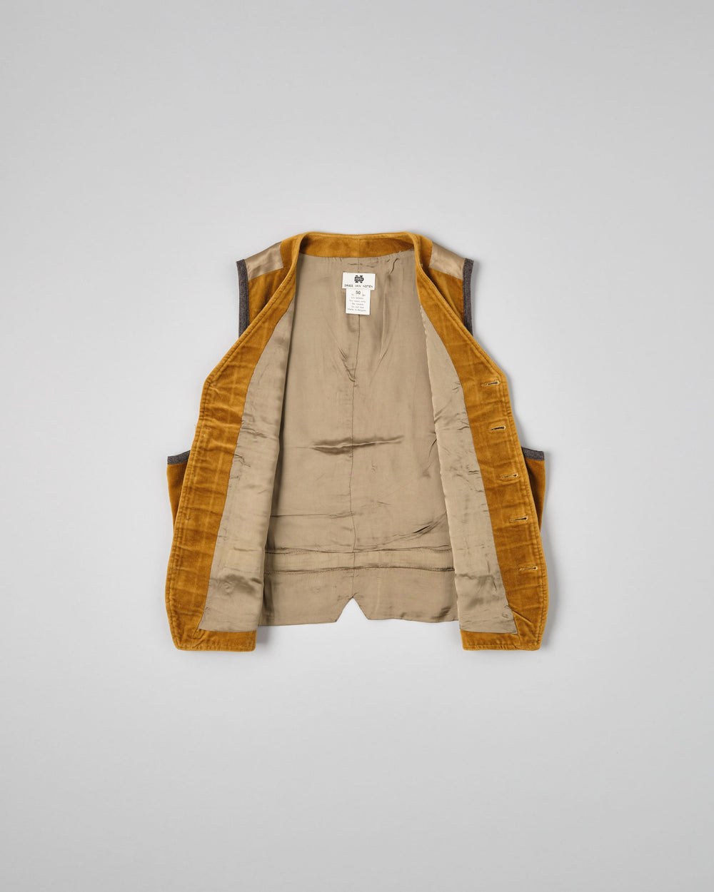 【~90’s】Old DRIES VAN NOTEN Mixed Cotton Velour Vest Size.50