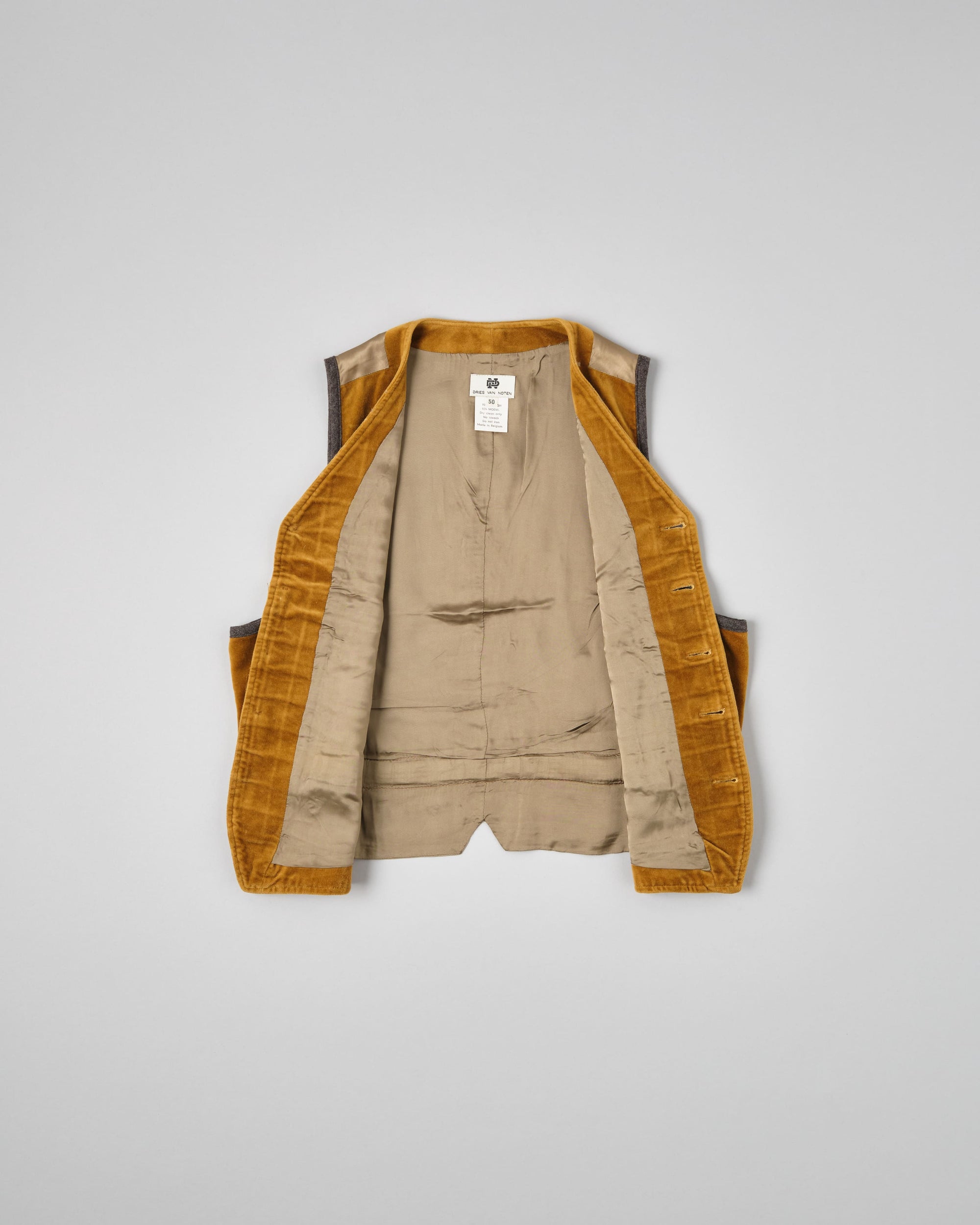 ［~90’s］Old DRIES VAN NOTEN Mixed Cotton Velour Vest Size.50