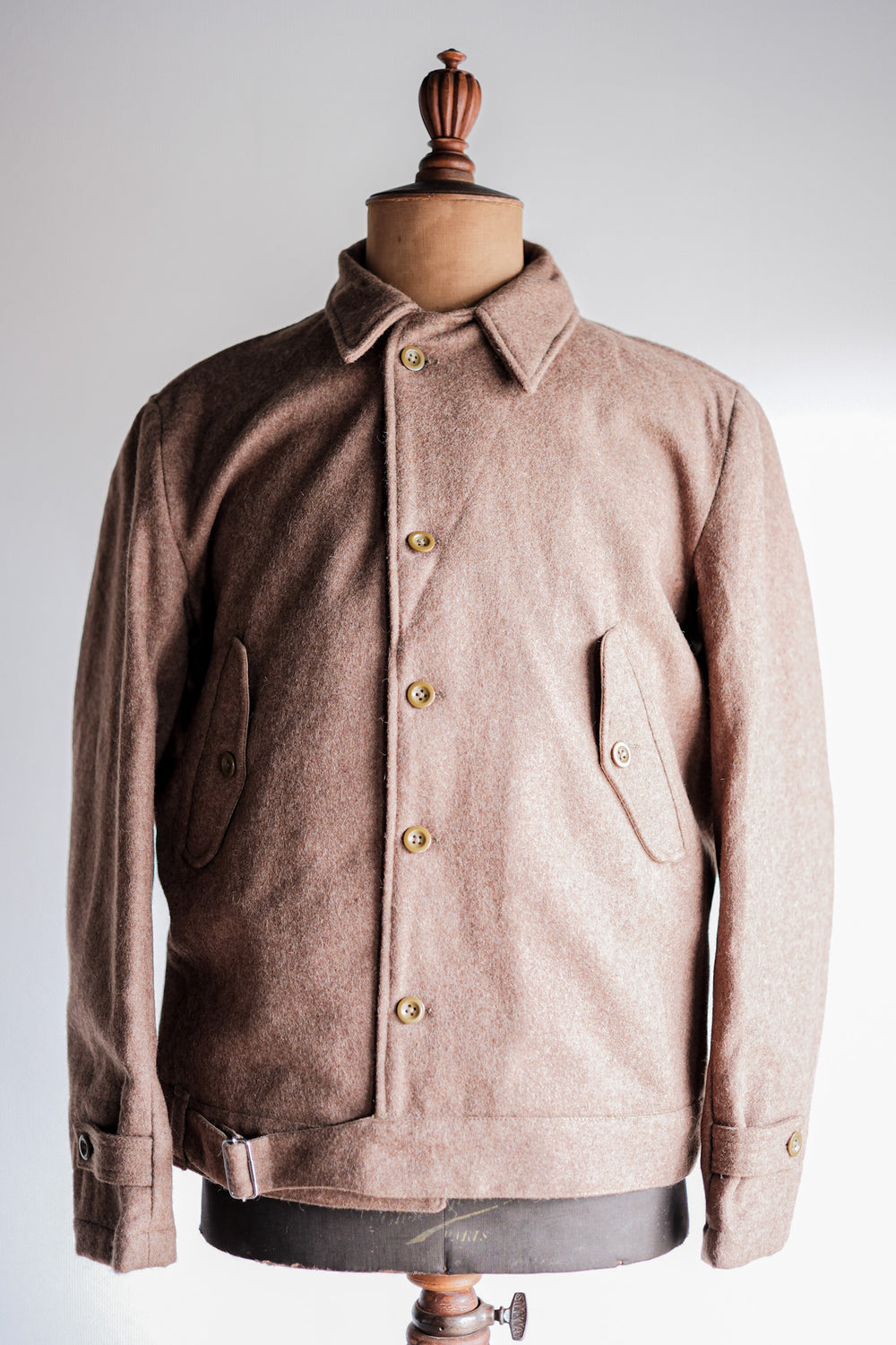 【~50's】French Army Wool Jacket With Chin Strap Size.42 "Dead Stock"