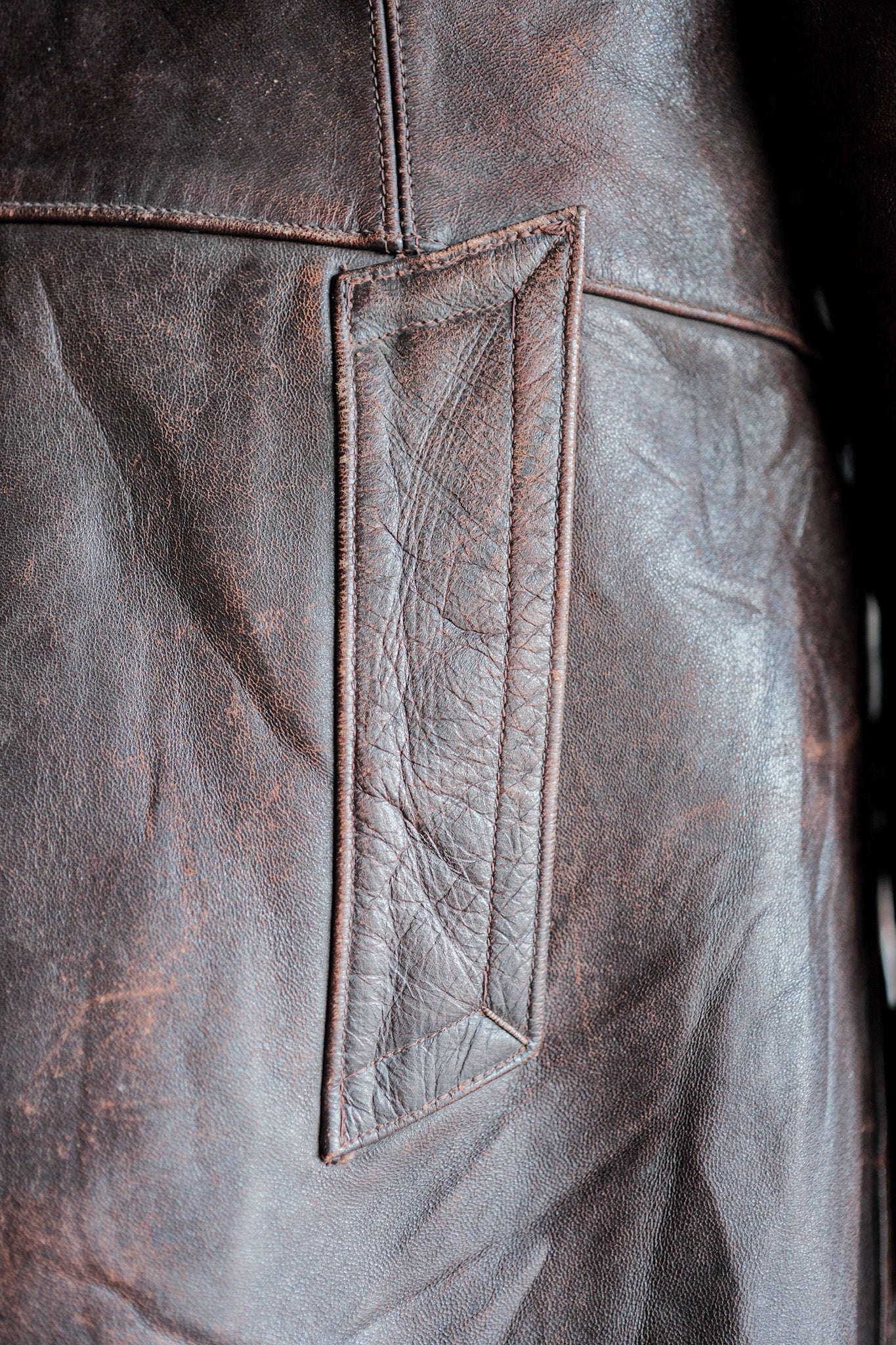 ［~50's］French Army Motorcycle Leather Jacket Size.B2