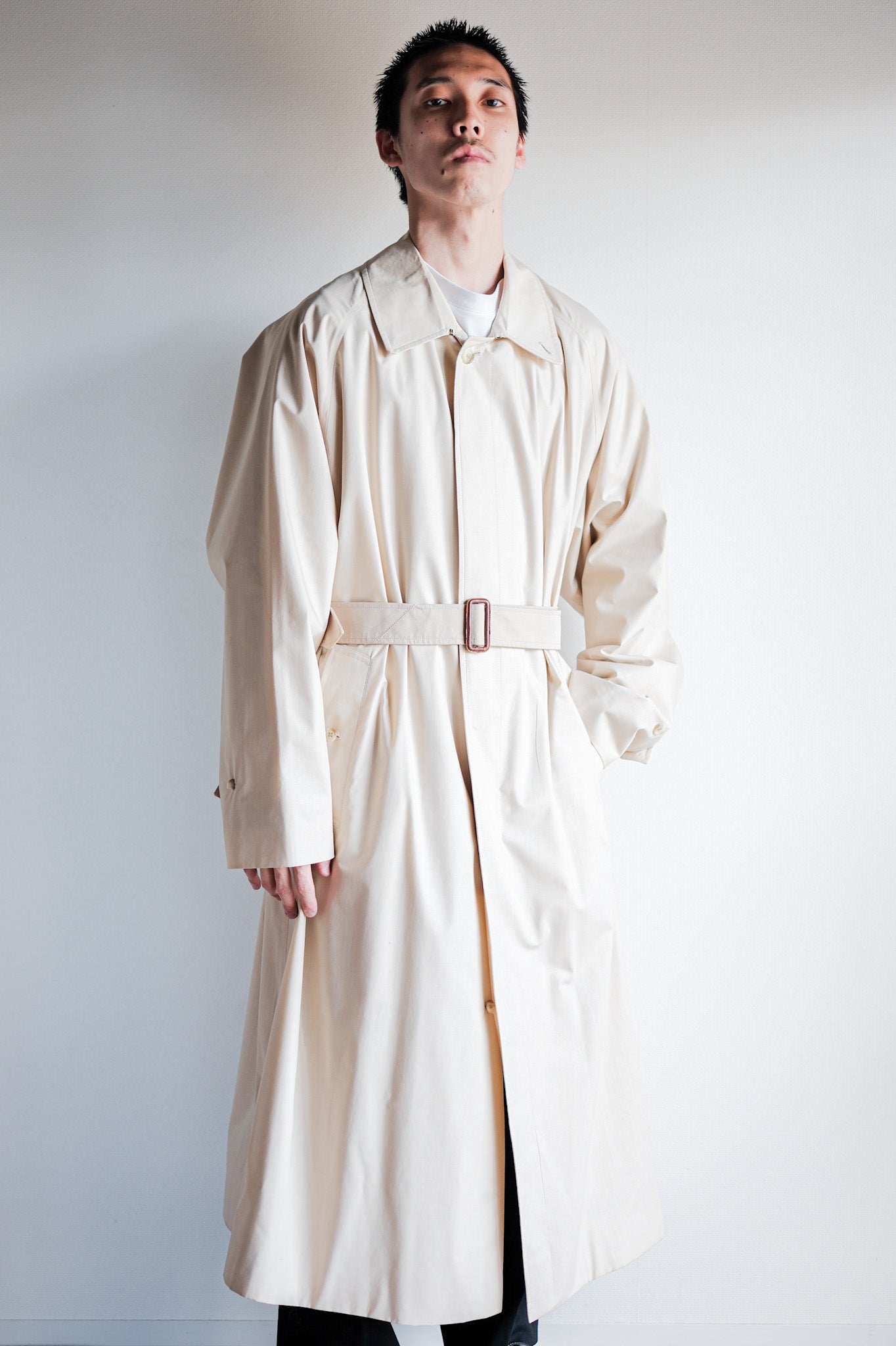 [~ 80's] Vintage Burberrys Single Raglan Balmacaan Belted Coat Size.50rl "Musou"