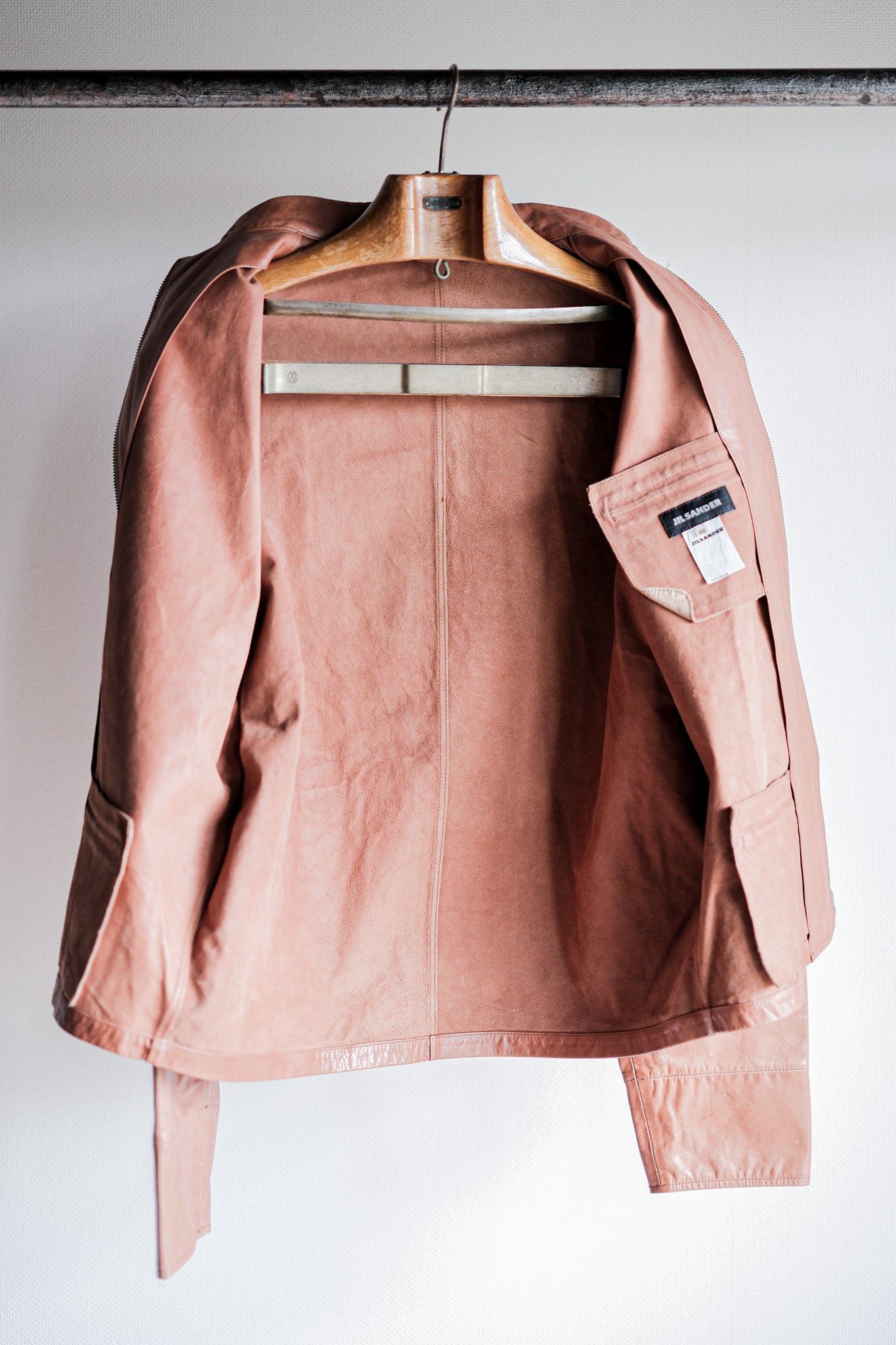 90's】Old JIL SANDER Leather Jacket Size.48