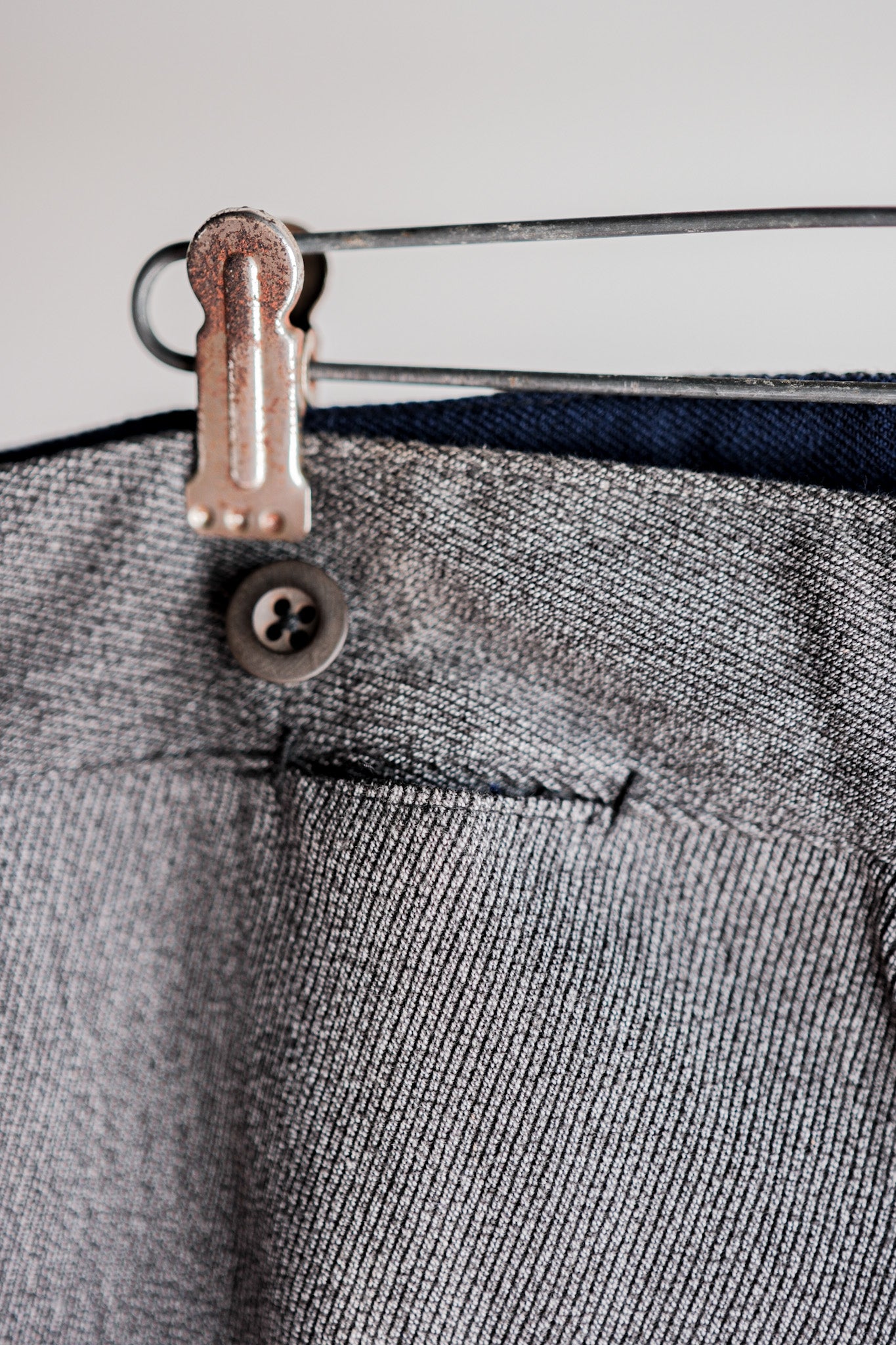 ［~30's］French Vintage Salt & Pepper Cotton Twill Work Pants "Dead Stock"
