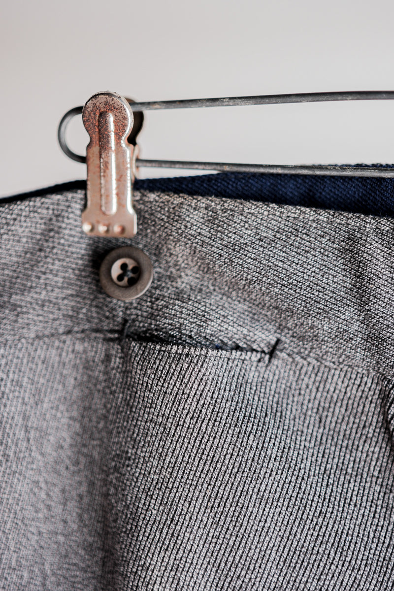 【~30's】French Vintage Salt & Pepper Cotton Twill Work Pants "Dead Stock"