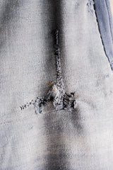 [~ 40's] French Vintage Blue Moleskin Work Pants "Patchwork" "Le Mont St. Michel"