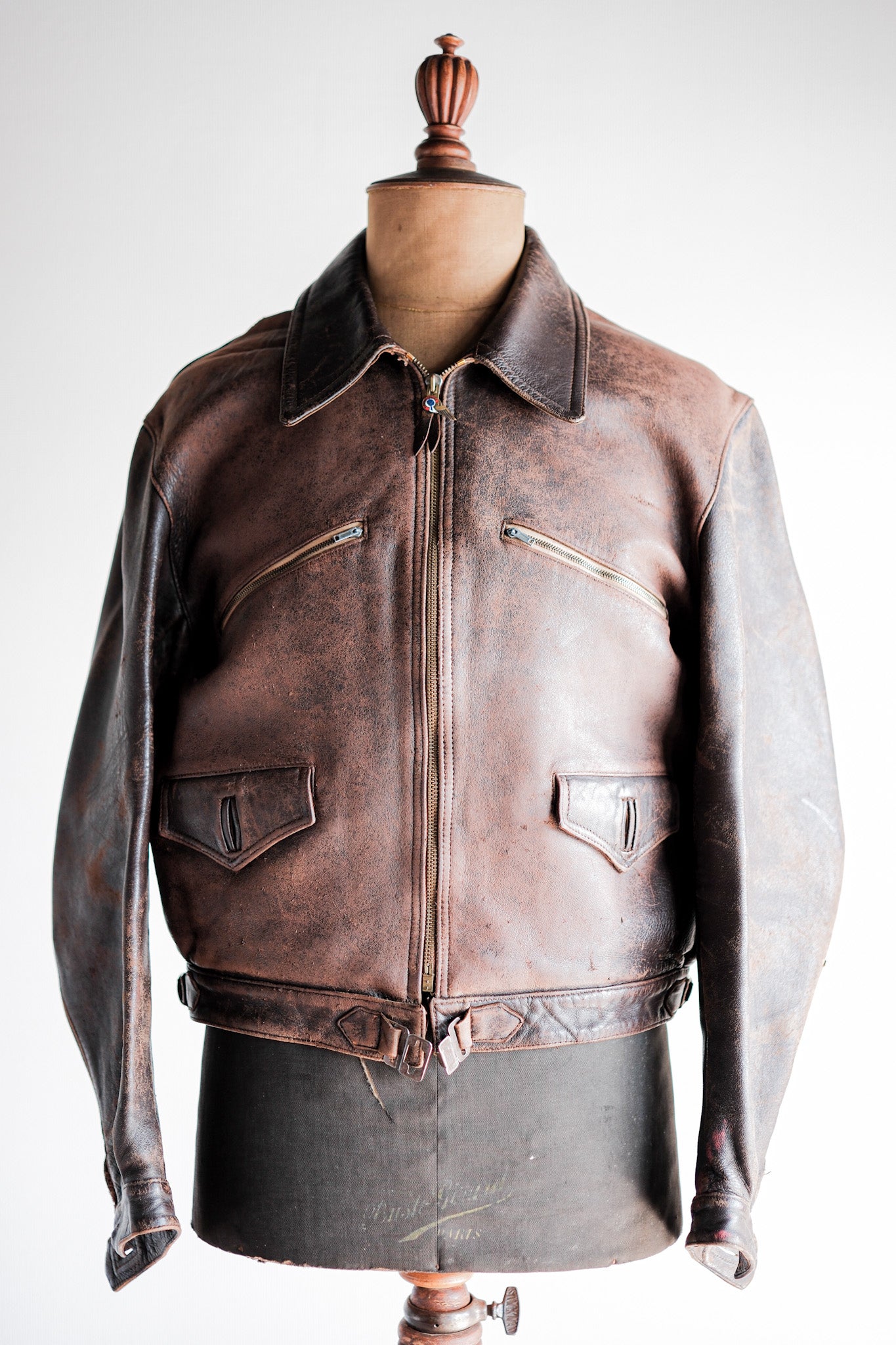 [~ 40's] French Vintage Hartmann Type Leather Jacket