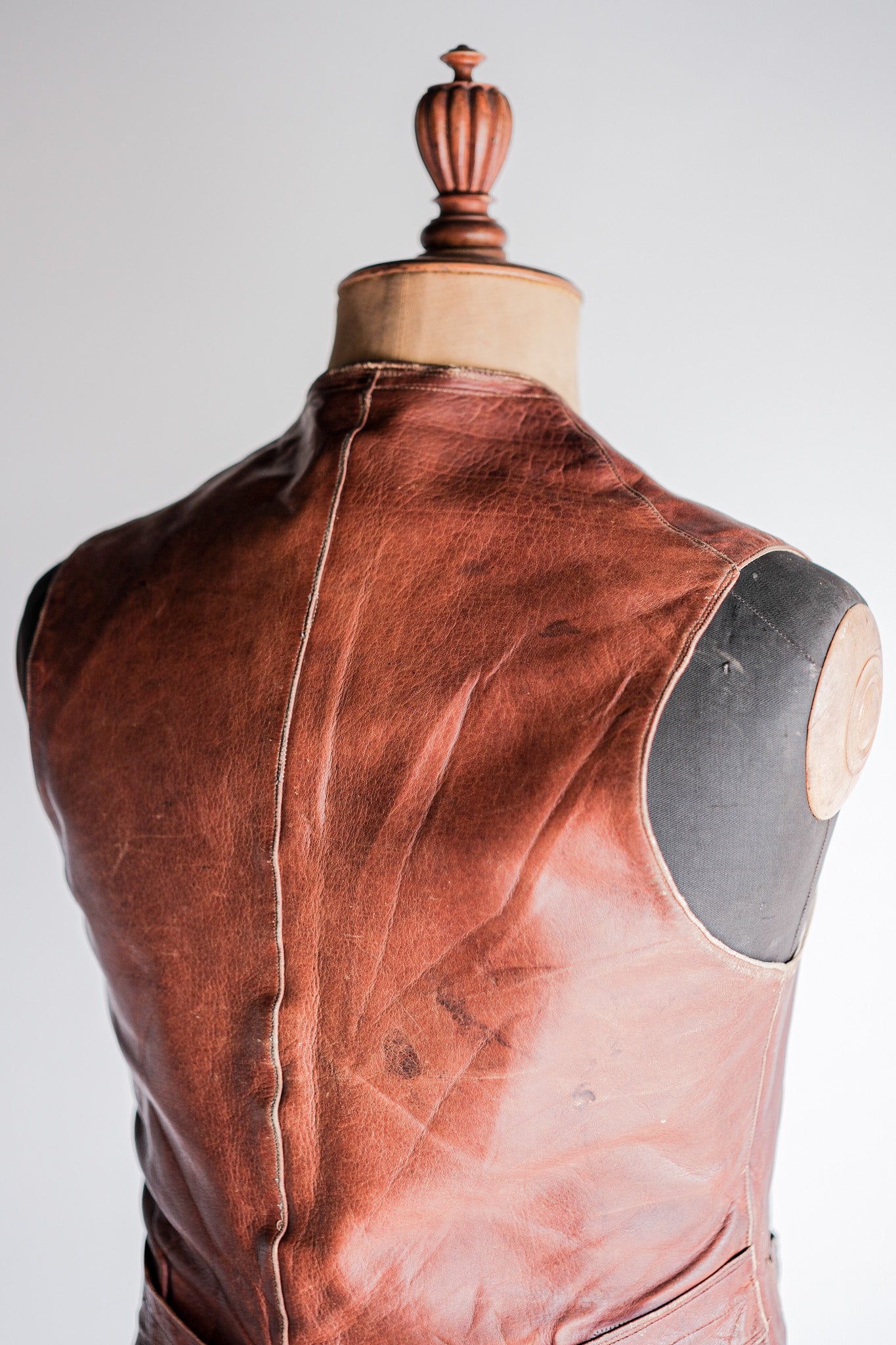 ［~50's］French Vintage Brown Leather Work Gilet
