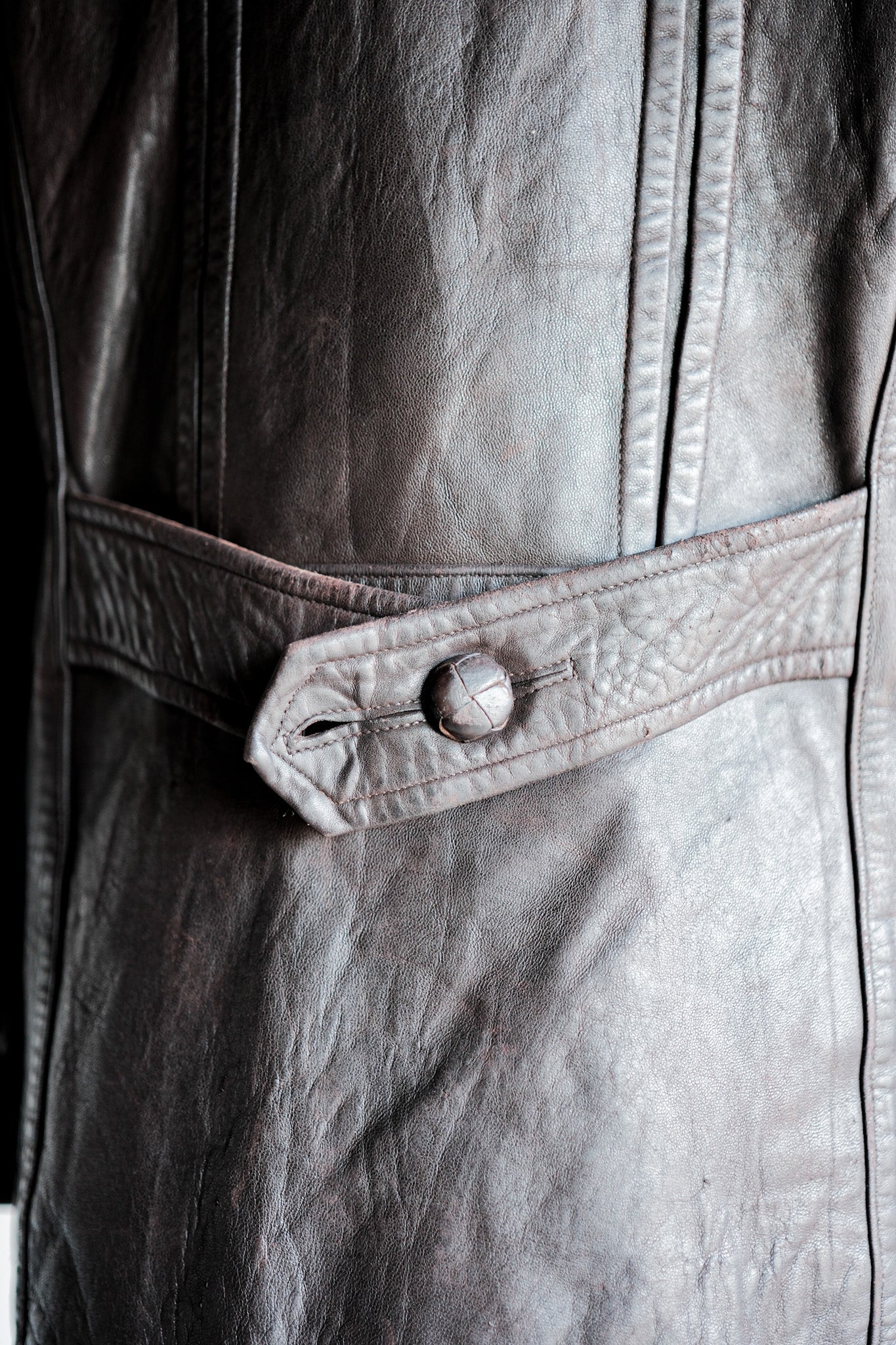 ［~30's］German Vintage Double Breasted Motorcycle Leather Jacket