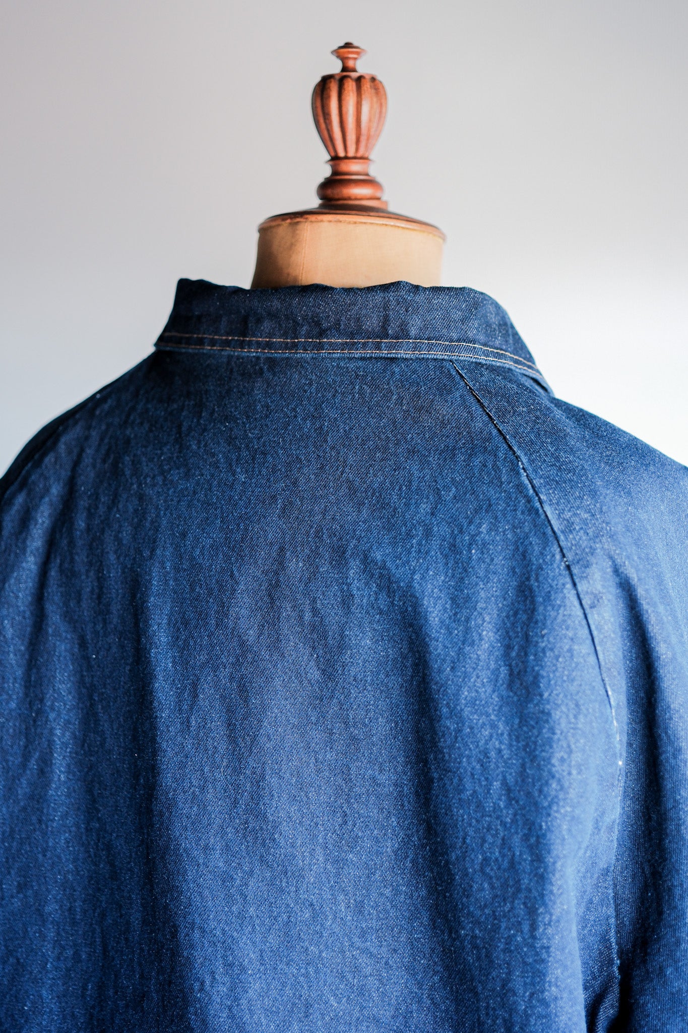 【~80's】American Vintage Raglan Sleeves Padded Denim Jacket Size.54