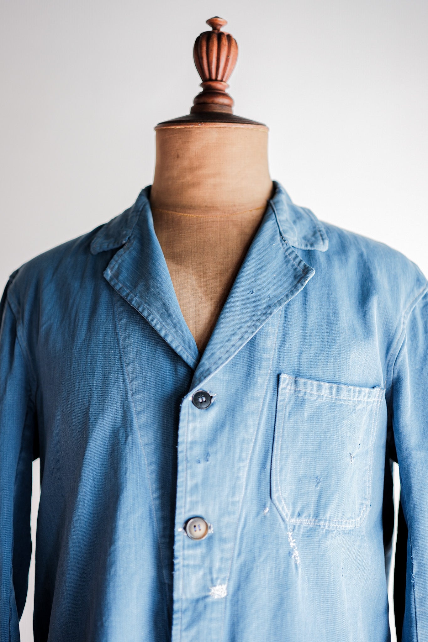[~ 40's] French Vintage Indigo Cotton Twil Lapel Work Jacket