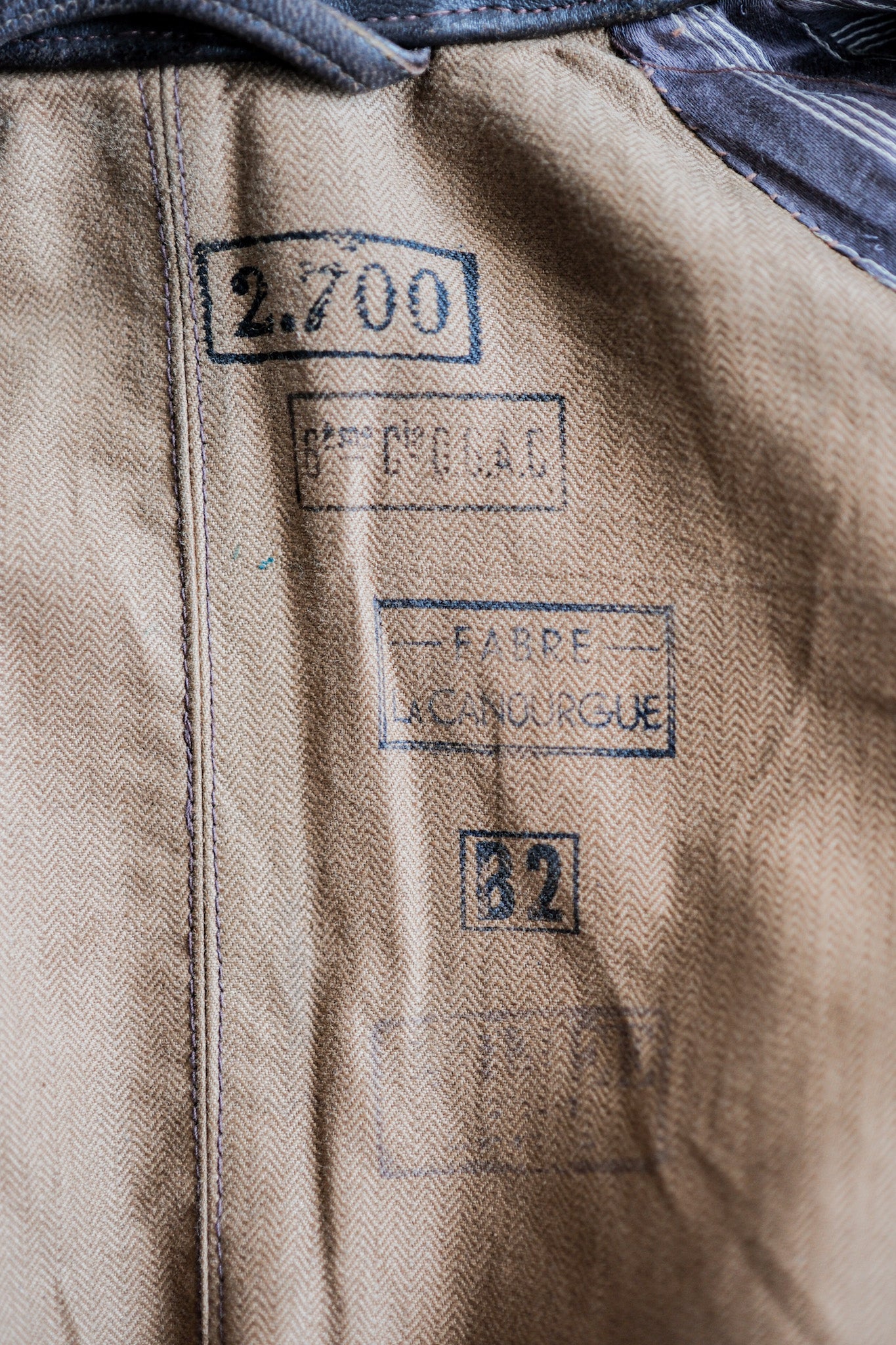 ［~50's］French Army Motorcycle Leather Jacket Size.B2