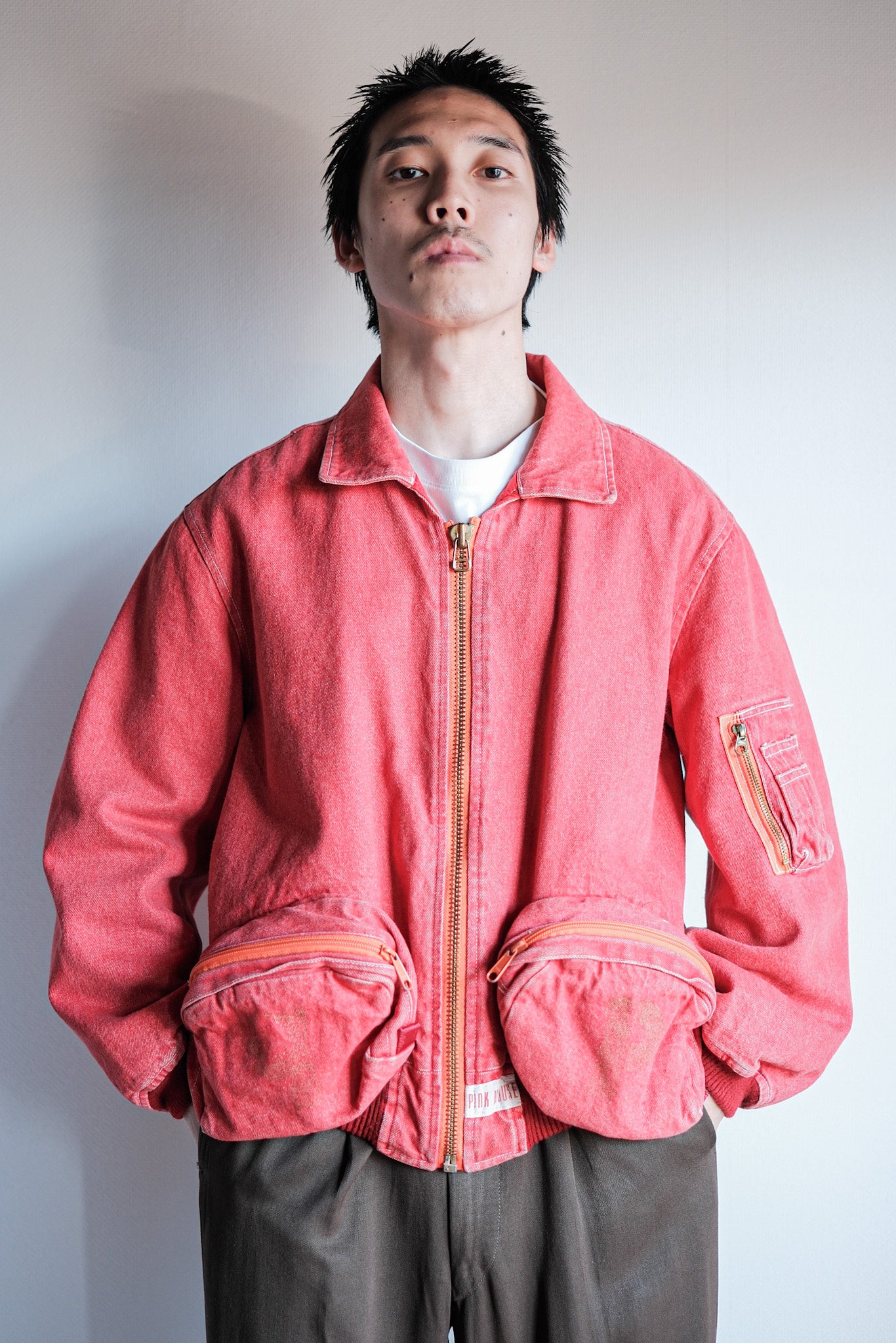 [~ 90's] Old Pink House Red Denim Blouson