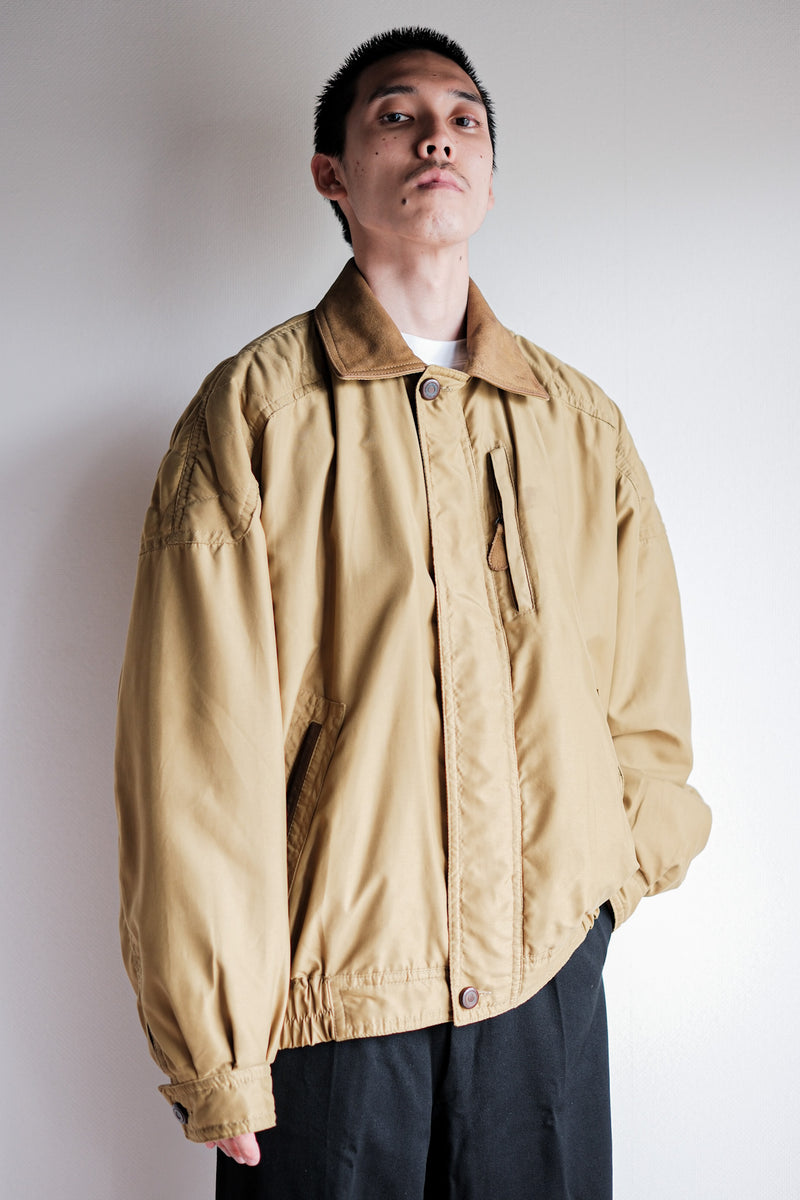 [~80's] Old Yves Saint Laurent Nylon Quilting Blouson พร้อมสายรัดคาง "Pour Homme"