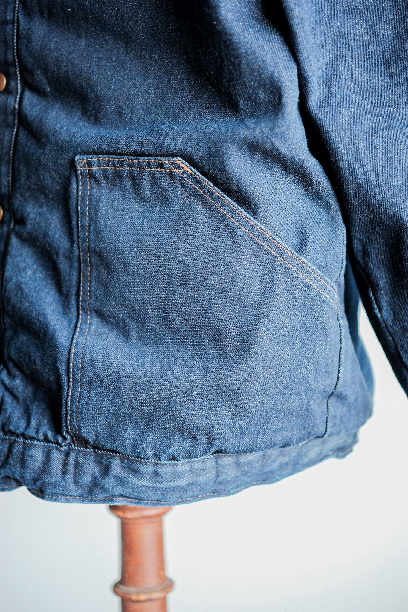 [〜80年代]美國復古raglan袖子襯墊牛仔夾克大小。54