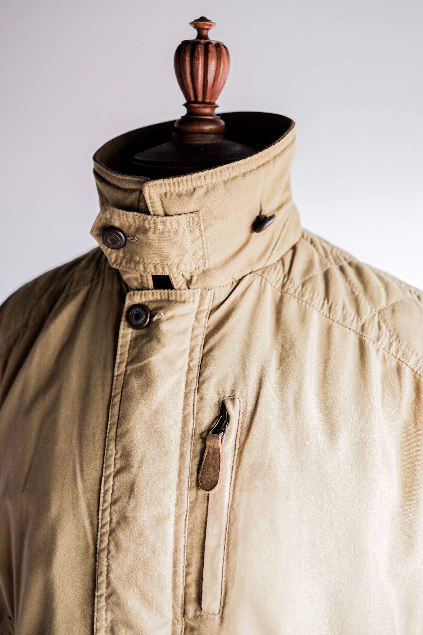 ［~80's］Old Yves Saint Laurent Nylon Quilting Blouson With Chin Strap "Pour Homme"