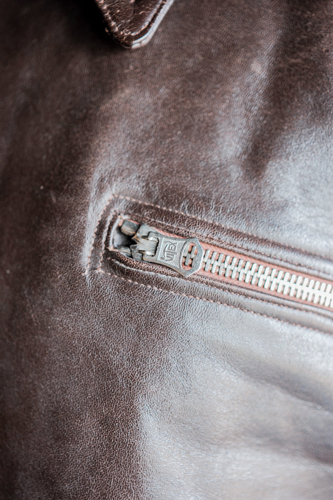 【~30's】French Vintage Hartmann Type Motorcycle Leather Jacket