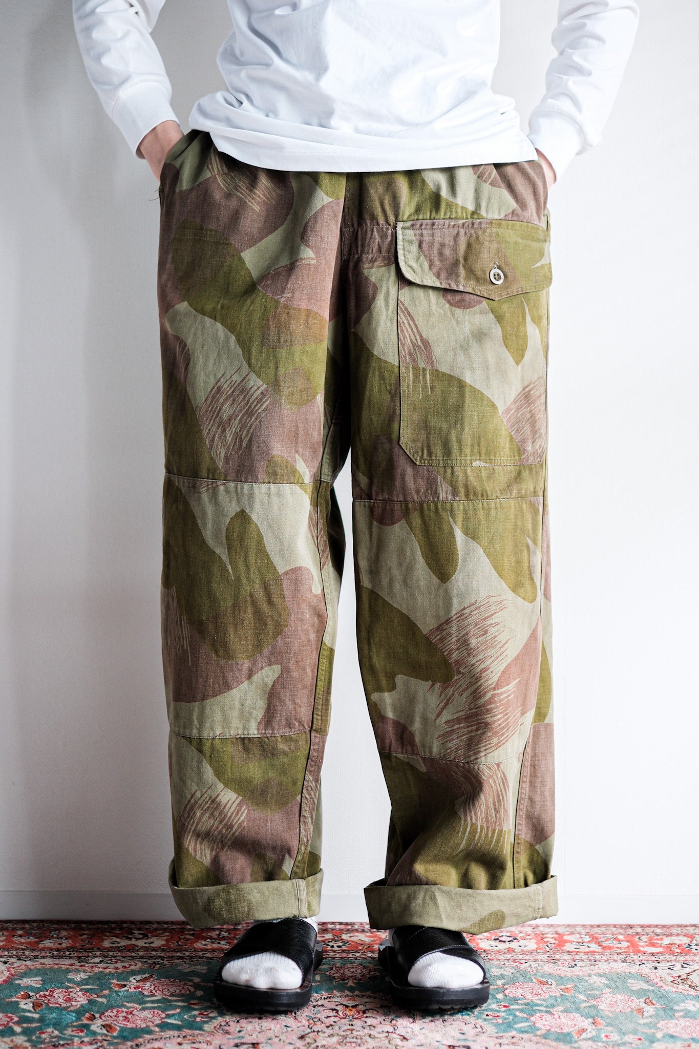 50's] Belgian Army BrushStroke Camouflage AIRBORNE PANTS SIZE.6 