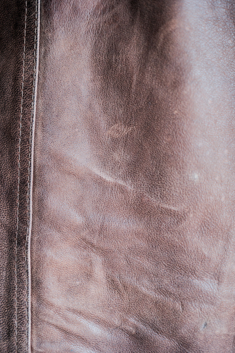 【~80's】Italian Vintage Double Breasted Leather Jacket Size.52