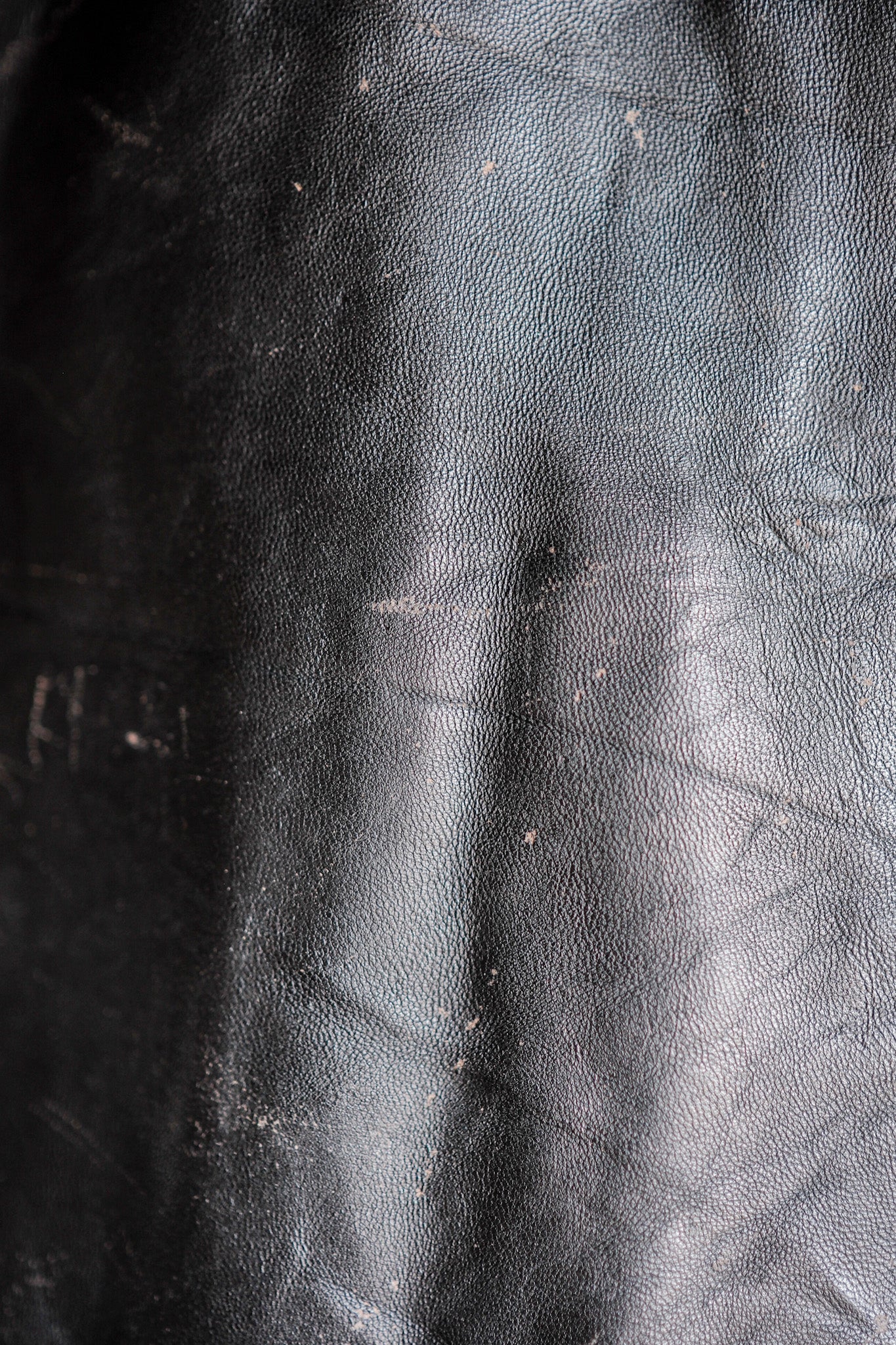 ［~60's］French Vintage Black Leather Work Jacket "Wool Collar"