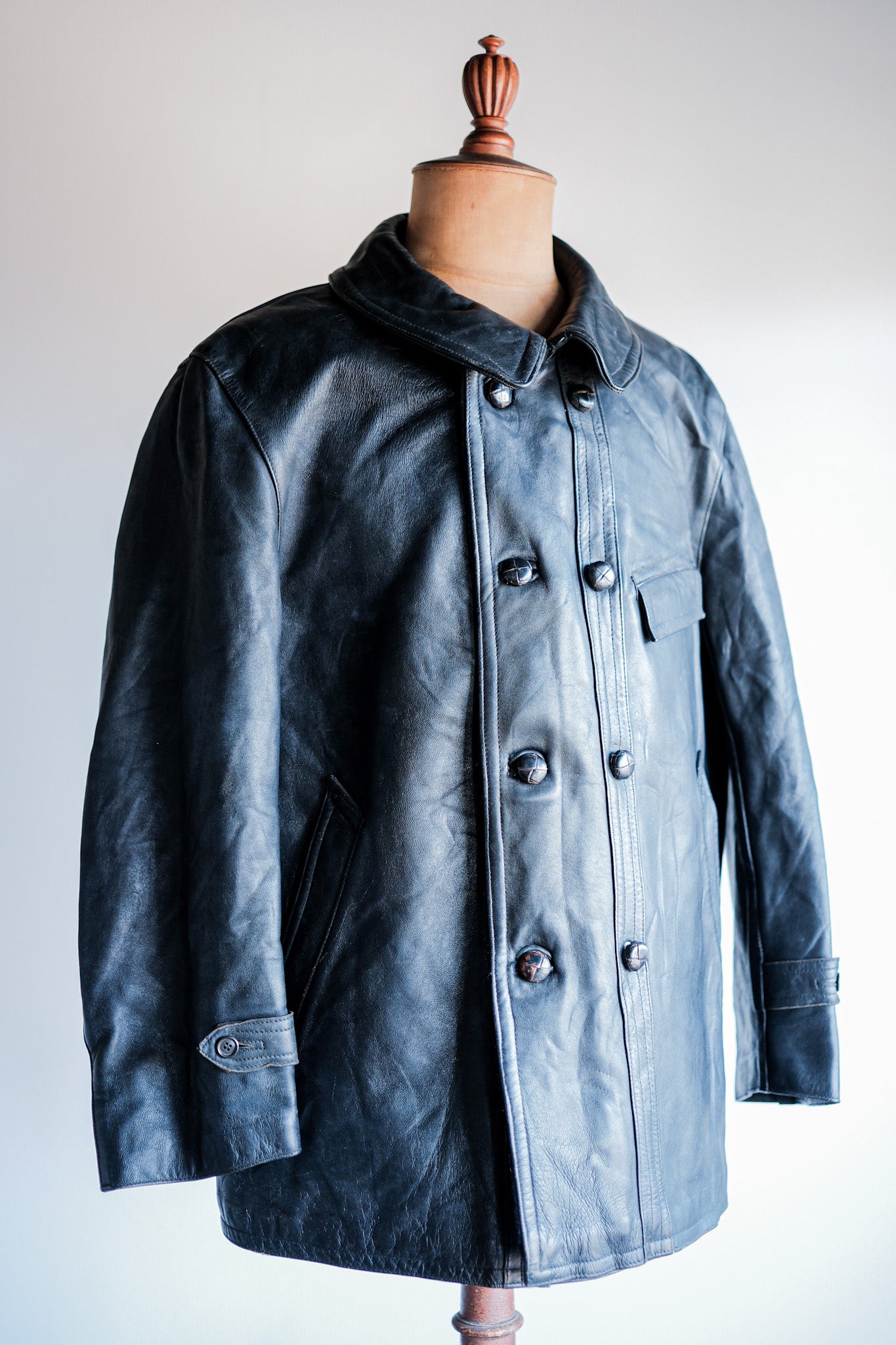 ［~60's］French Vintage Le Corbusier Leather Work Jacket Size.56