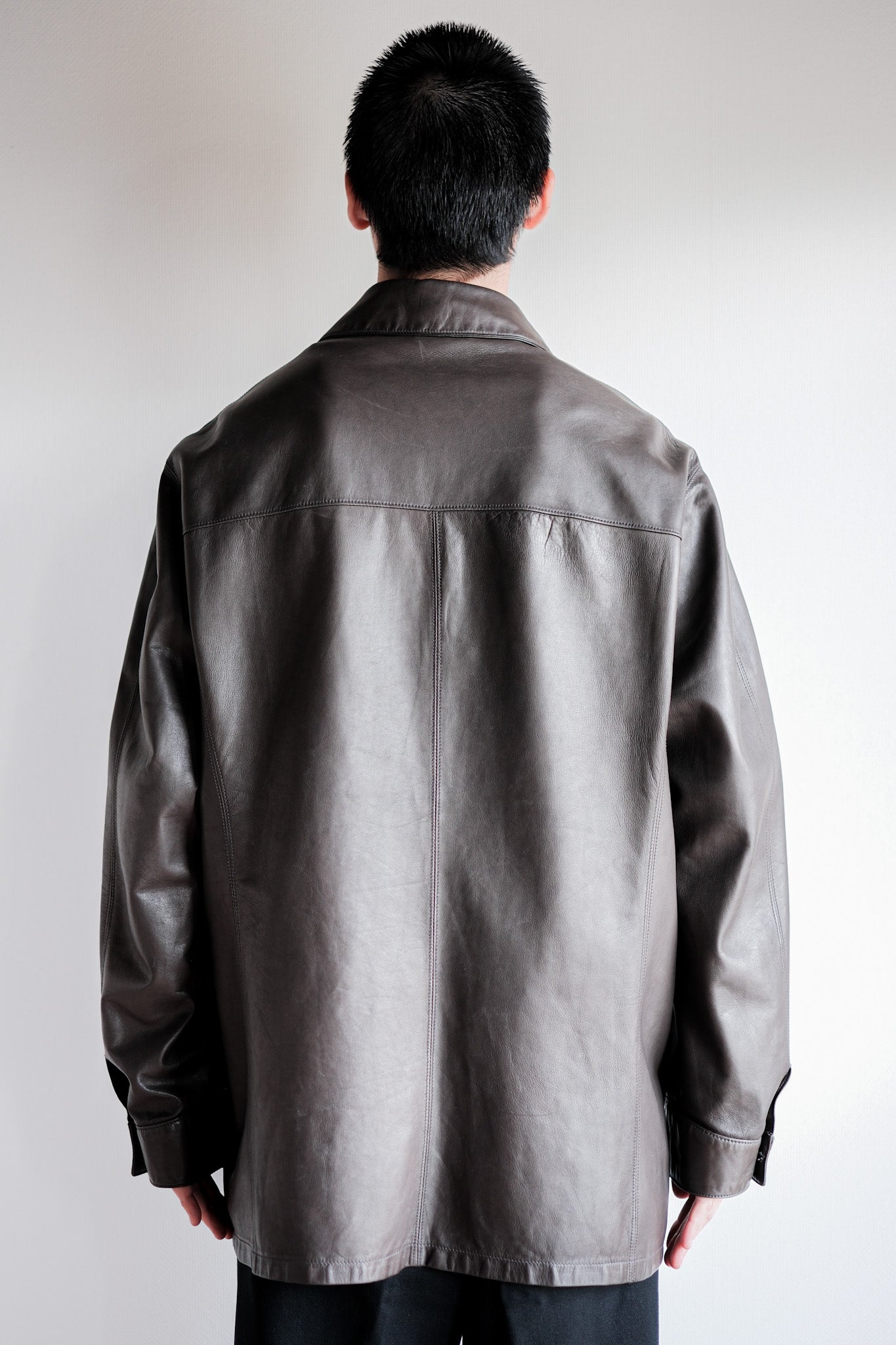 [~90's] Old SERAPHIN Lamb Leather Shirt Jacket Size.54