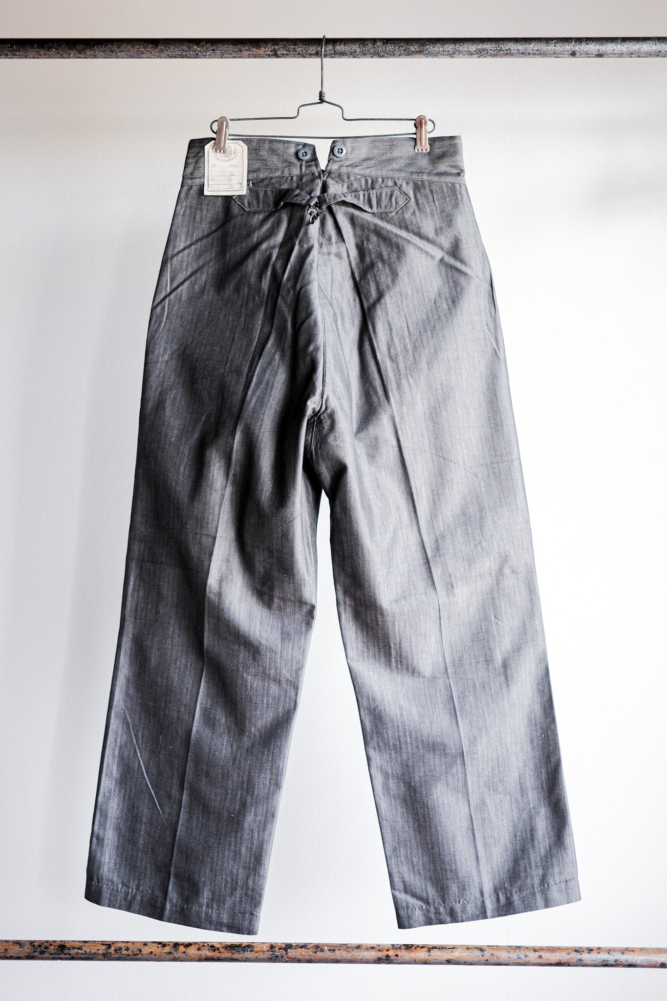[〜30年代]法國復古鹽和胡椒棉HBT工作褲“死庫存”