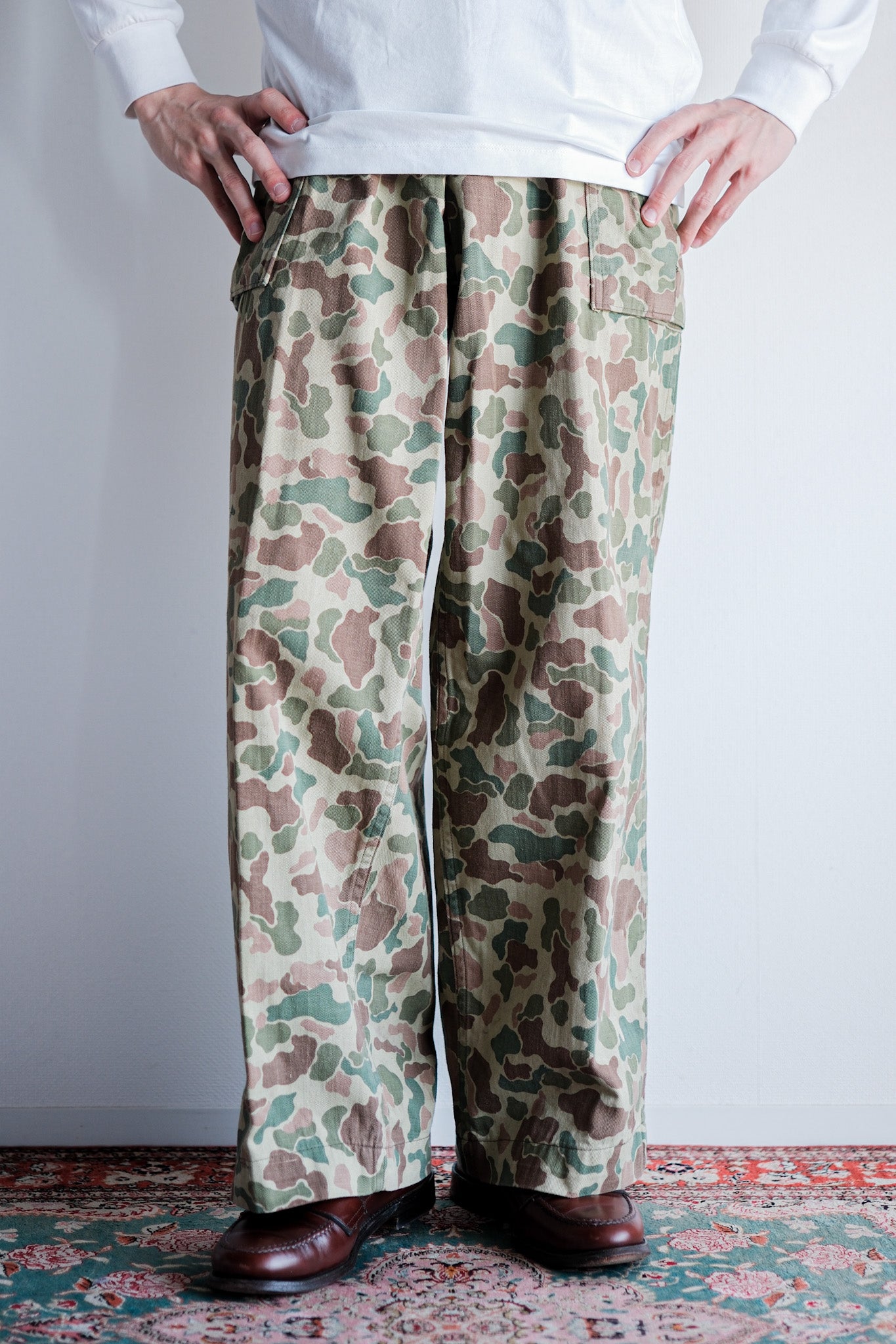 [~ 50's] Dutch Army FROGSKIN CAMOUFLAGE FIELD TROUSERS SIZE.46