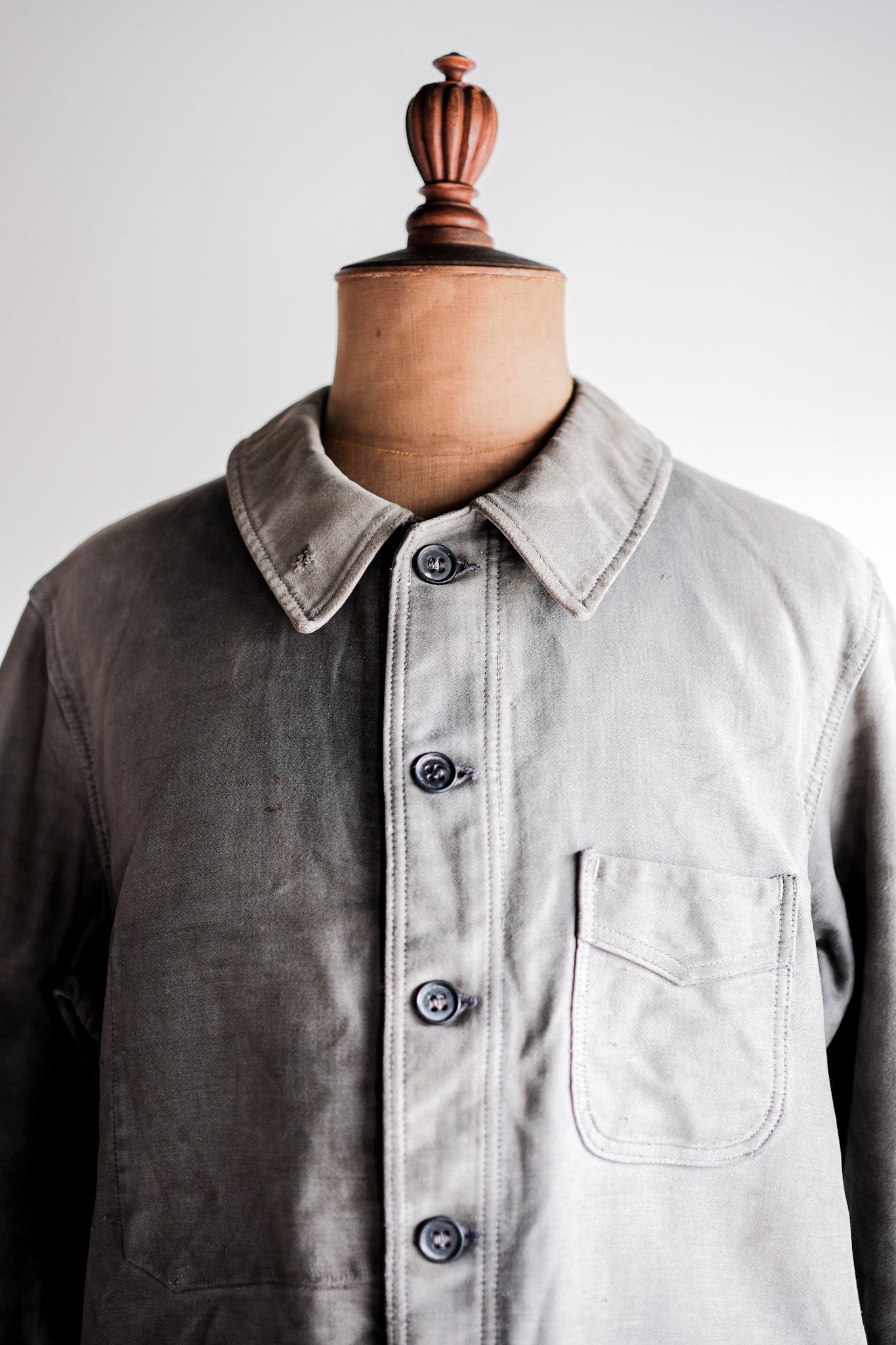［~40's］French Vintage Black Moleskin Work Jacket "Adolphe Lafont"