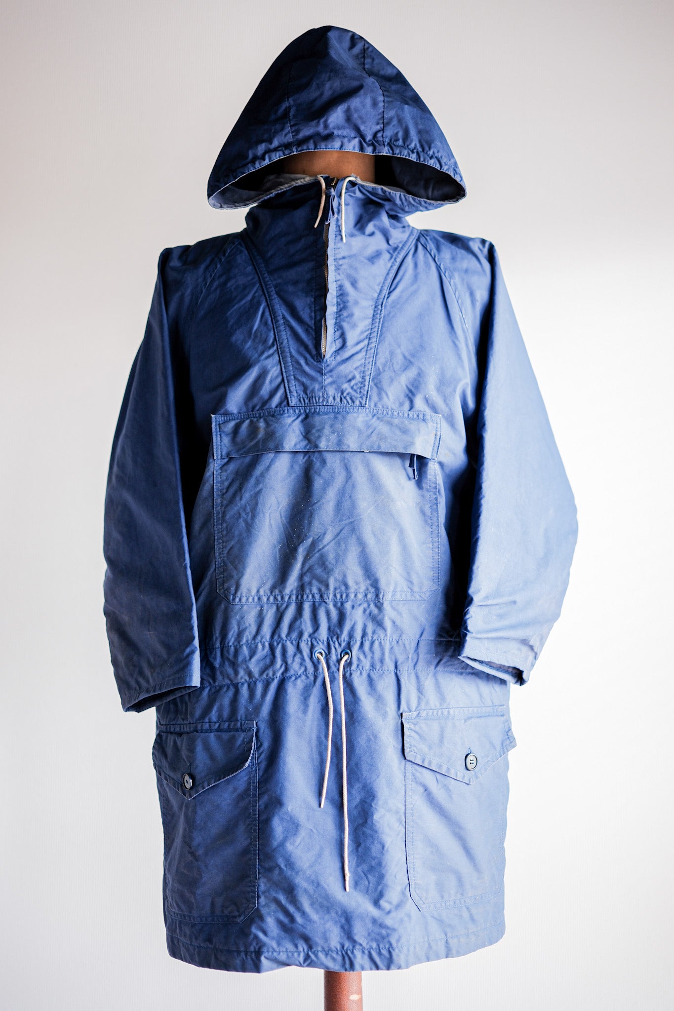 60's】British Vintage Blue Ventile Smock Size.LARGE 