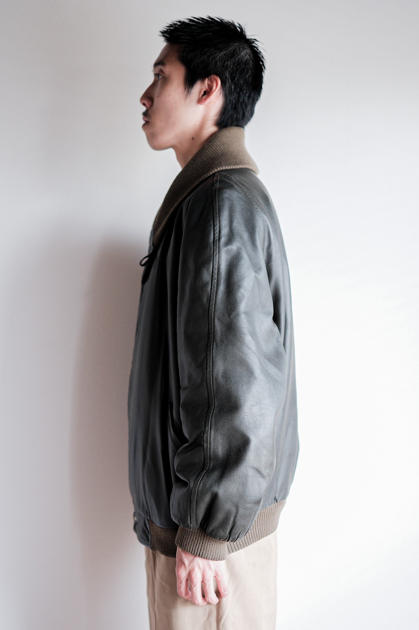 ［~80’s］Old Christian Dior Shawl Collar Leather Blouson Size.50