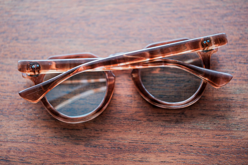 【~40’s】French Vintage Crown Panto Celluloid Frame "3 Dots"