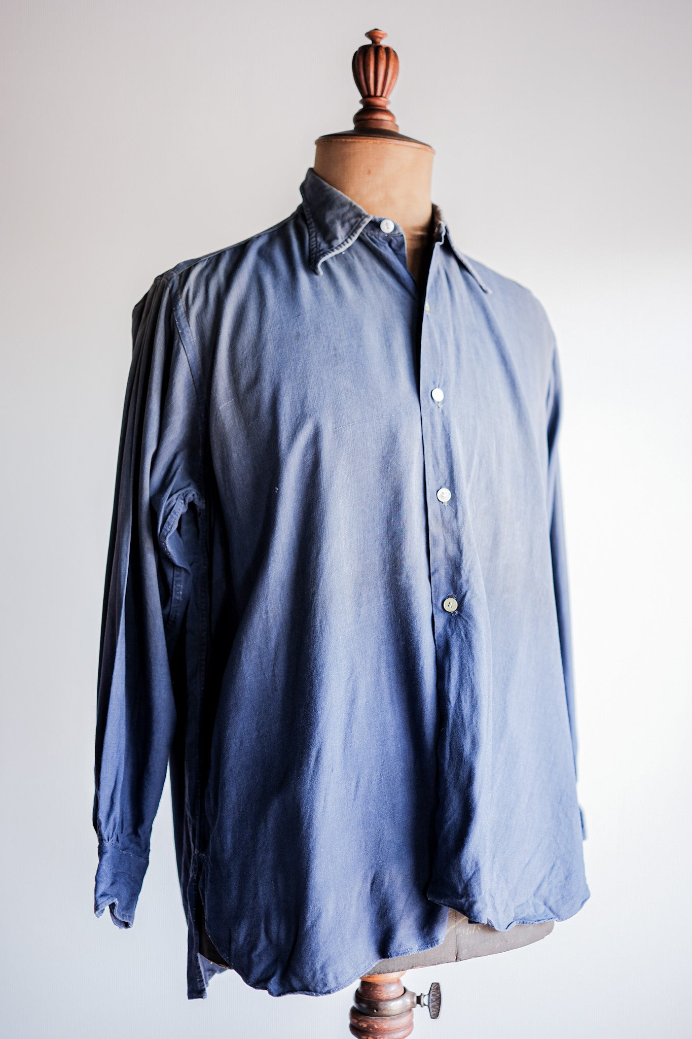 【~40’s】French Vintage Indigo Linen Work Shirt
