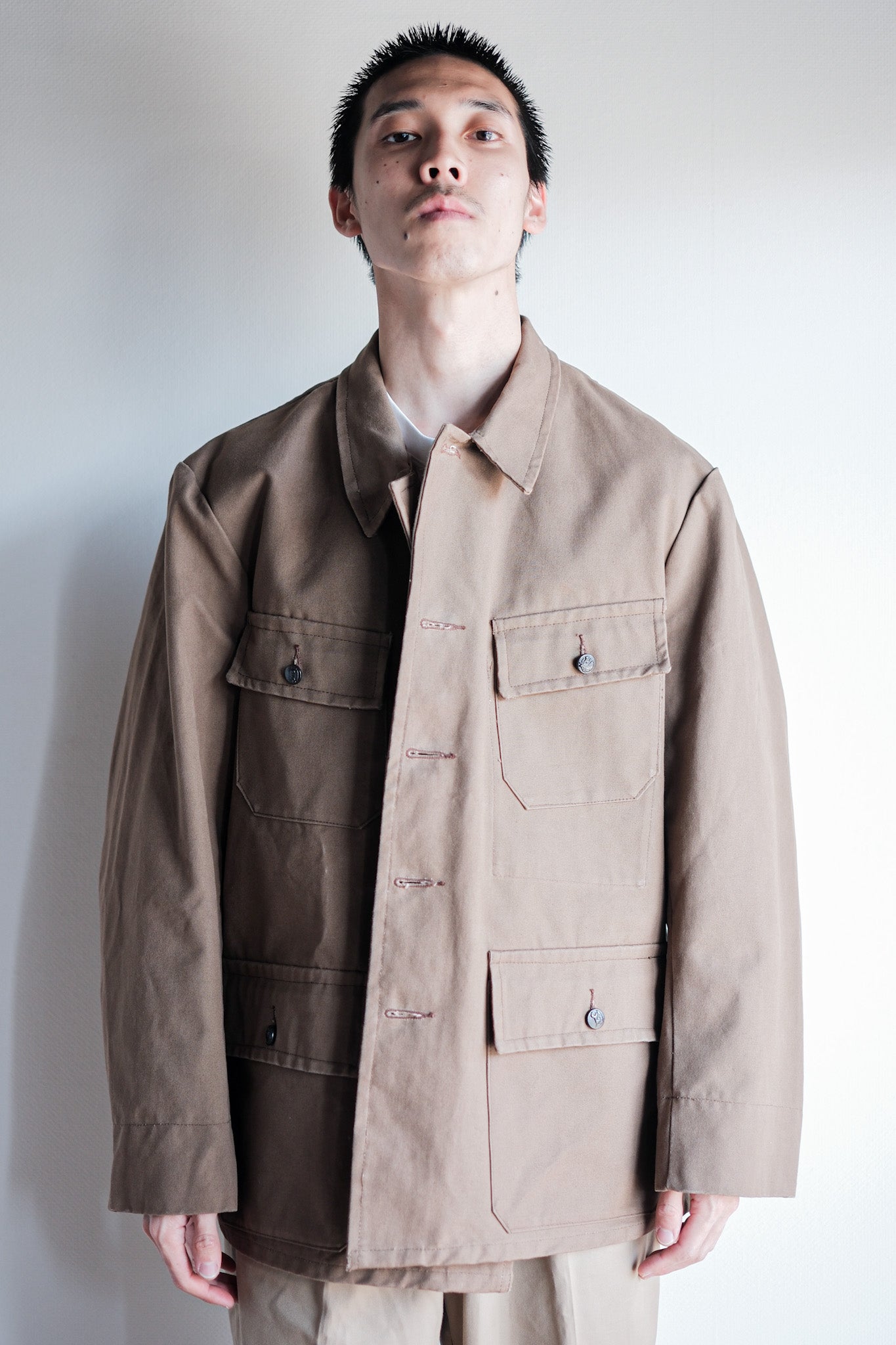 ［~50's］French Vintage Cotton Linen Canvas Hunting Jacket "Dead Stock"