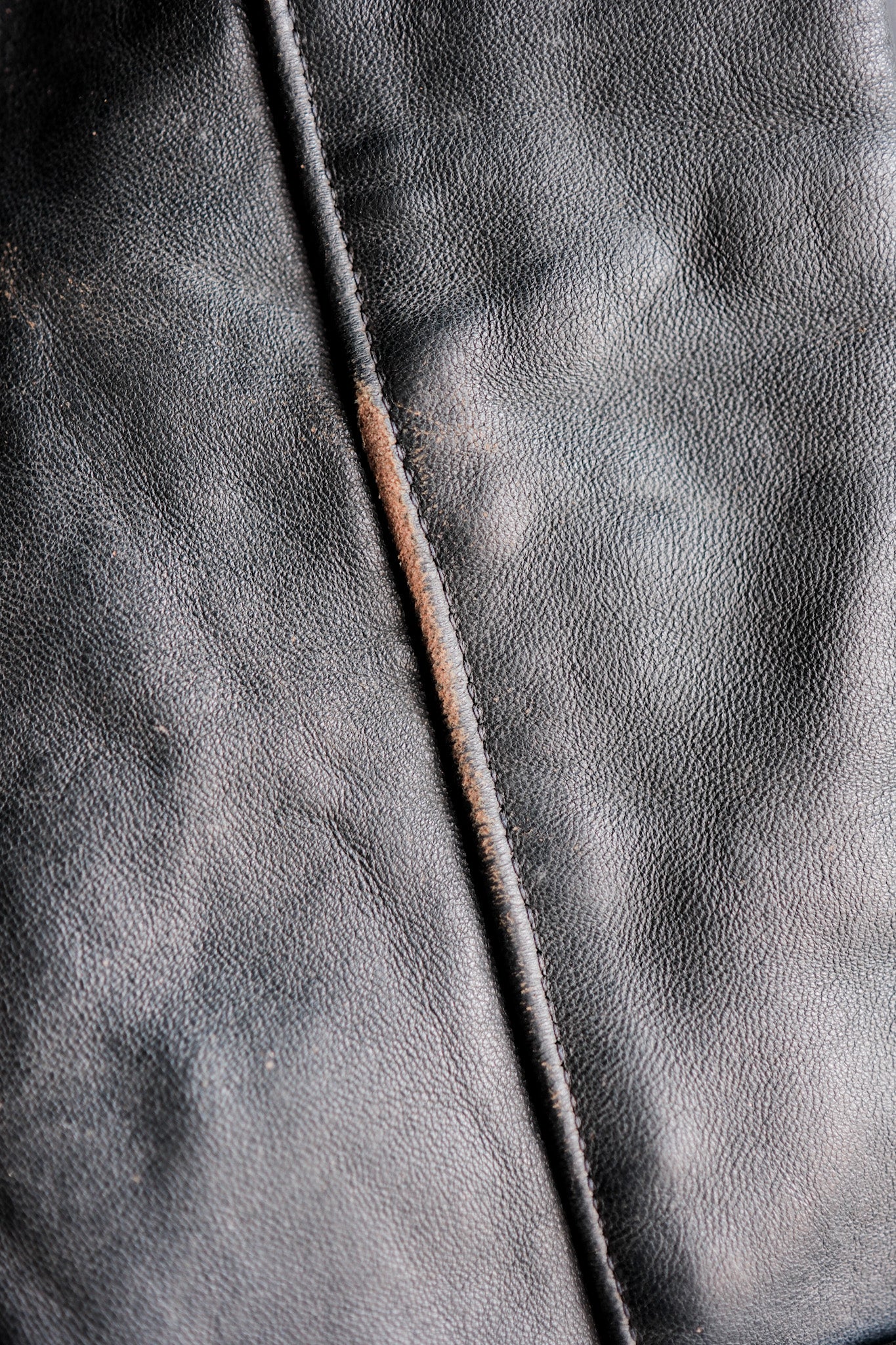 ［~50's］French Vintage Double Breasted Leather Work Coat With Chin Strap
