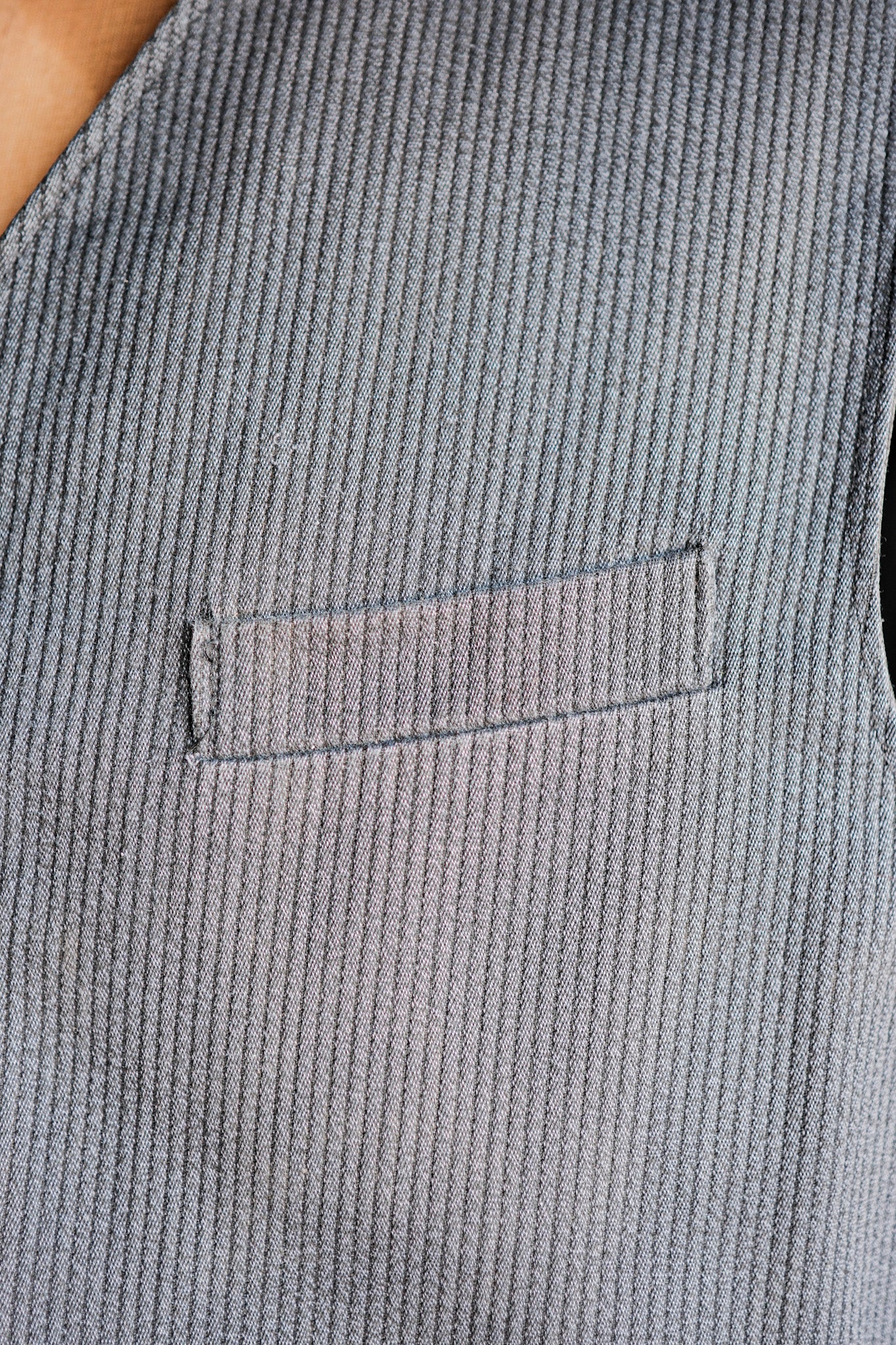 ［~60's］French Vintage Gray Cotton Pique Work Gilet