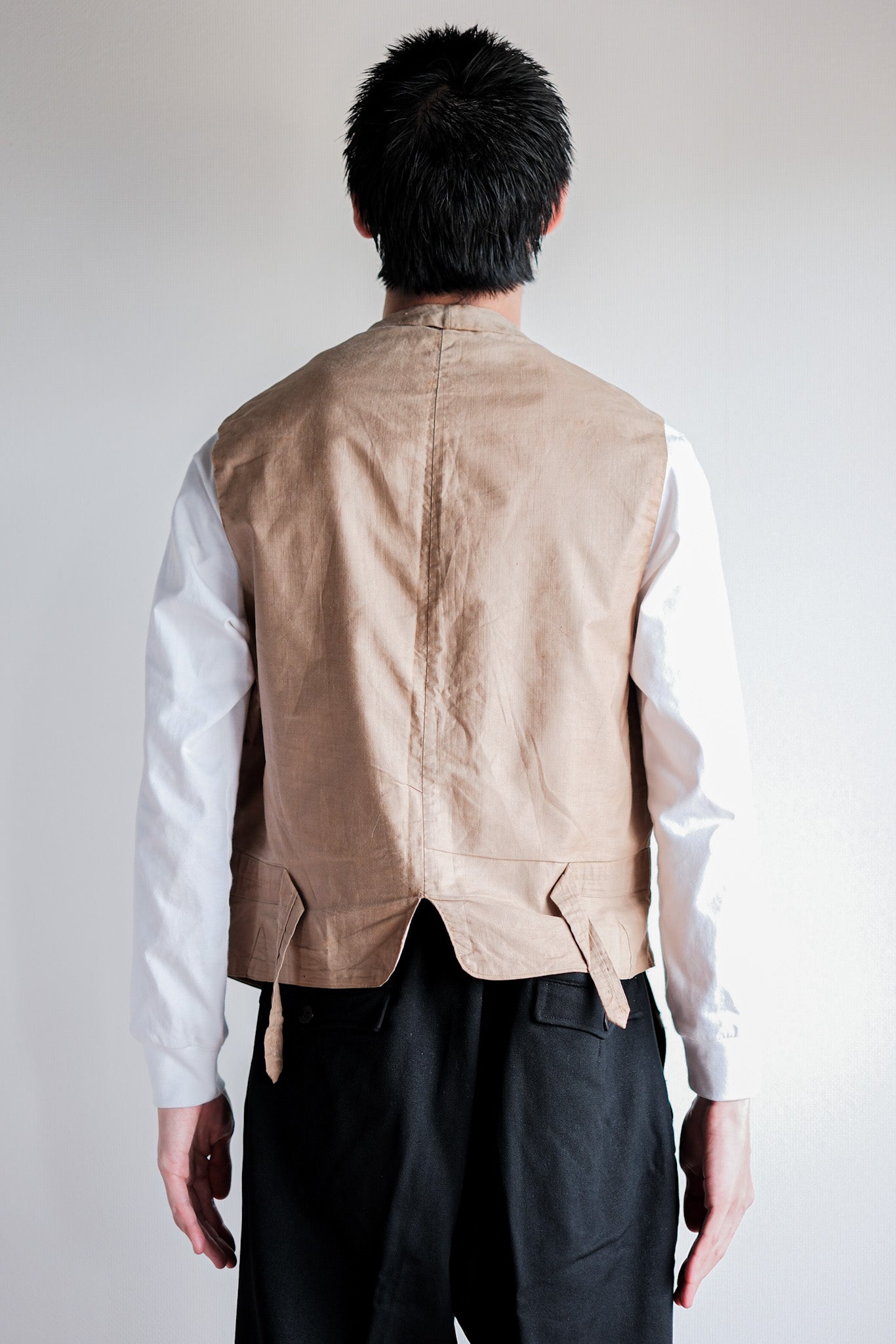 ［~40's］French Vintage Linen Work Gilet