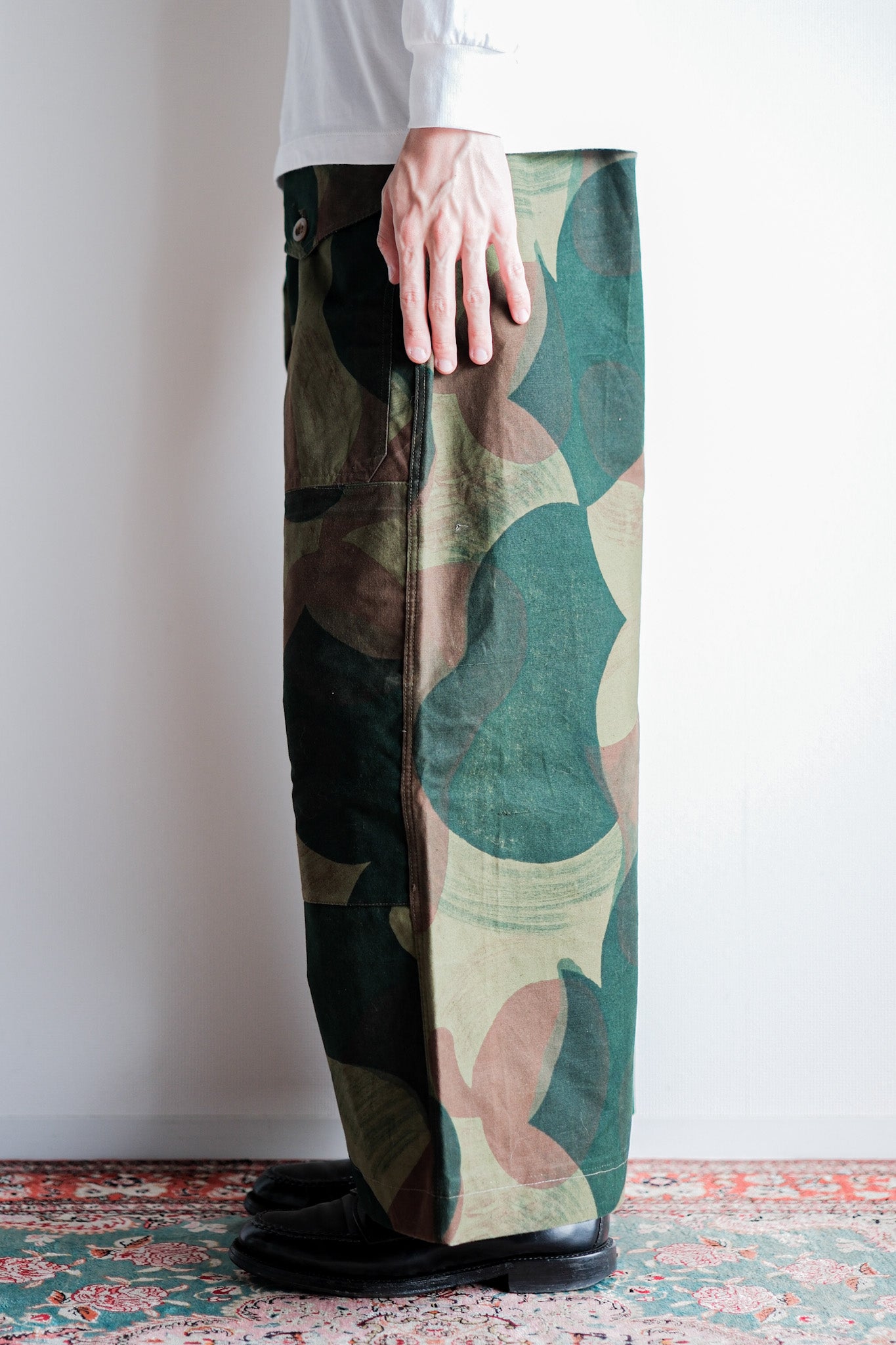 [~ 50's] Army Belgian Moon & Balls Camouflage Pantalon Airborne Taille.6 "Type précoce" "Stock mort"