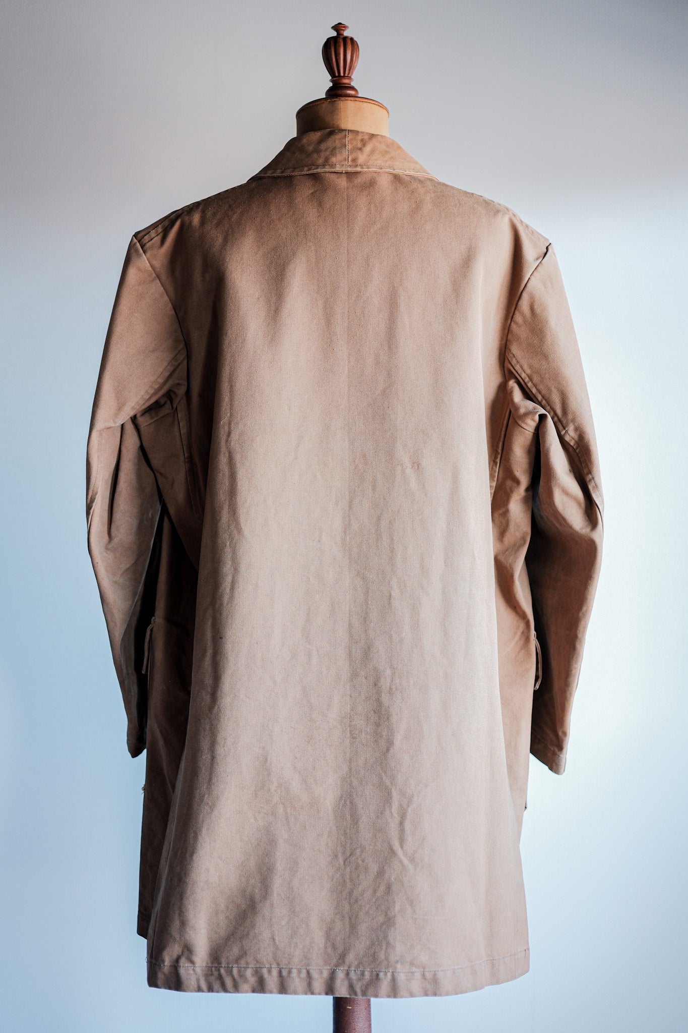 【~40's】French Vintage Cotton Linen Canvas Work Half Coat