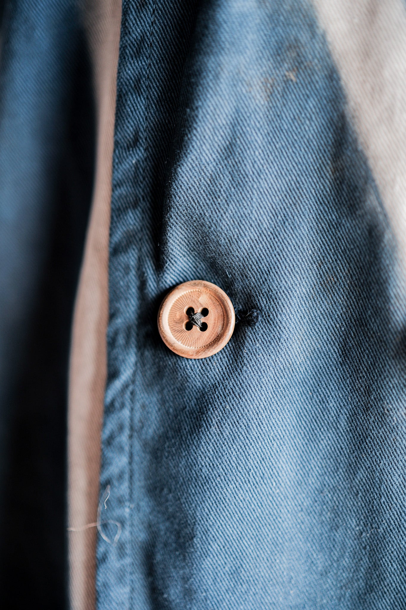 Veste de travail à double poitrine en coton indigo "Karim Hadjab" "4 Seasons"
