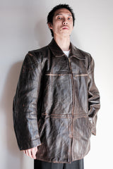 【~50's】French Vintage Cyclist Leather Jacket Size.52 "Adolphe Lafont"