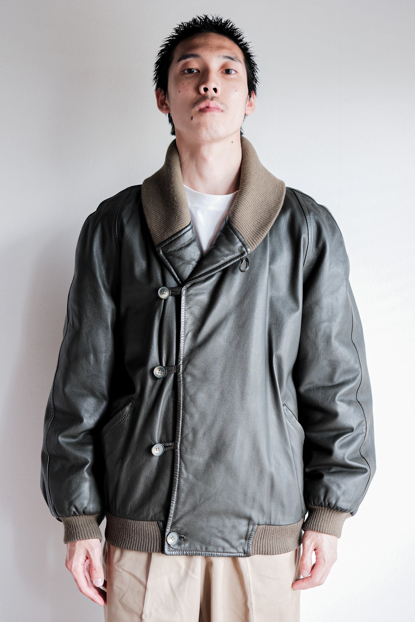 ［~80’s］Old Christian Dior Shawl Collar Leather Blouson Size.50