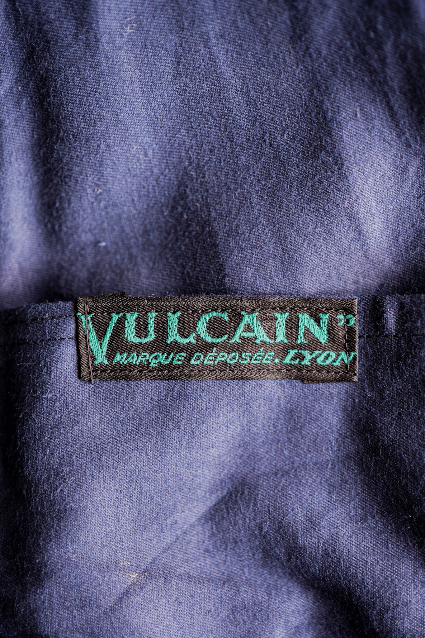 [~ 50's] Veste de travail Twil Blue Twil vintage française "Vulcain" "Stock Dead"