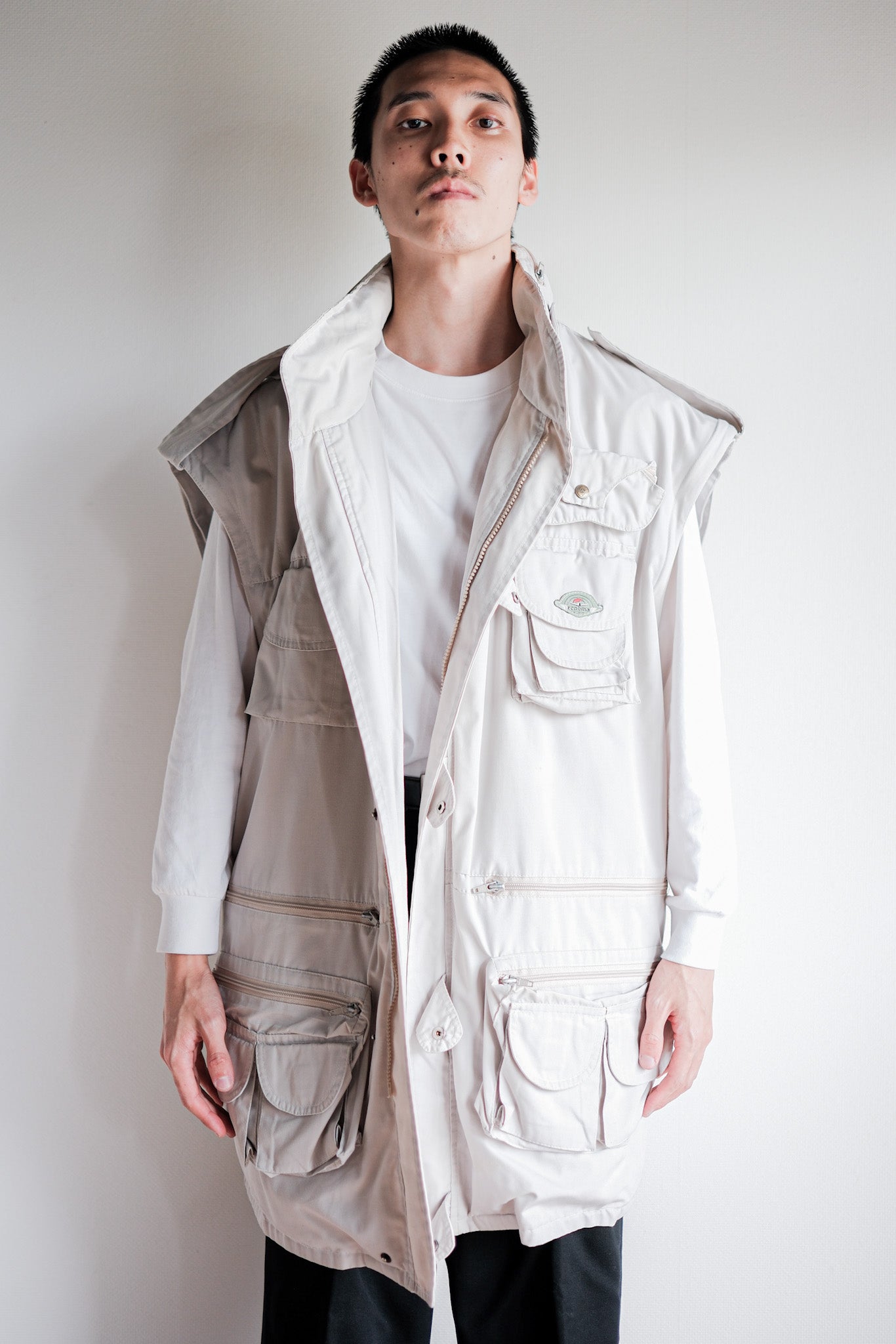 ［~90's］Old Renoma Paris Detachable Sleeve Multi Pocket Jacket With Liner