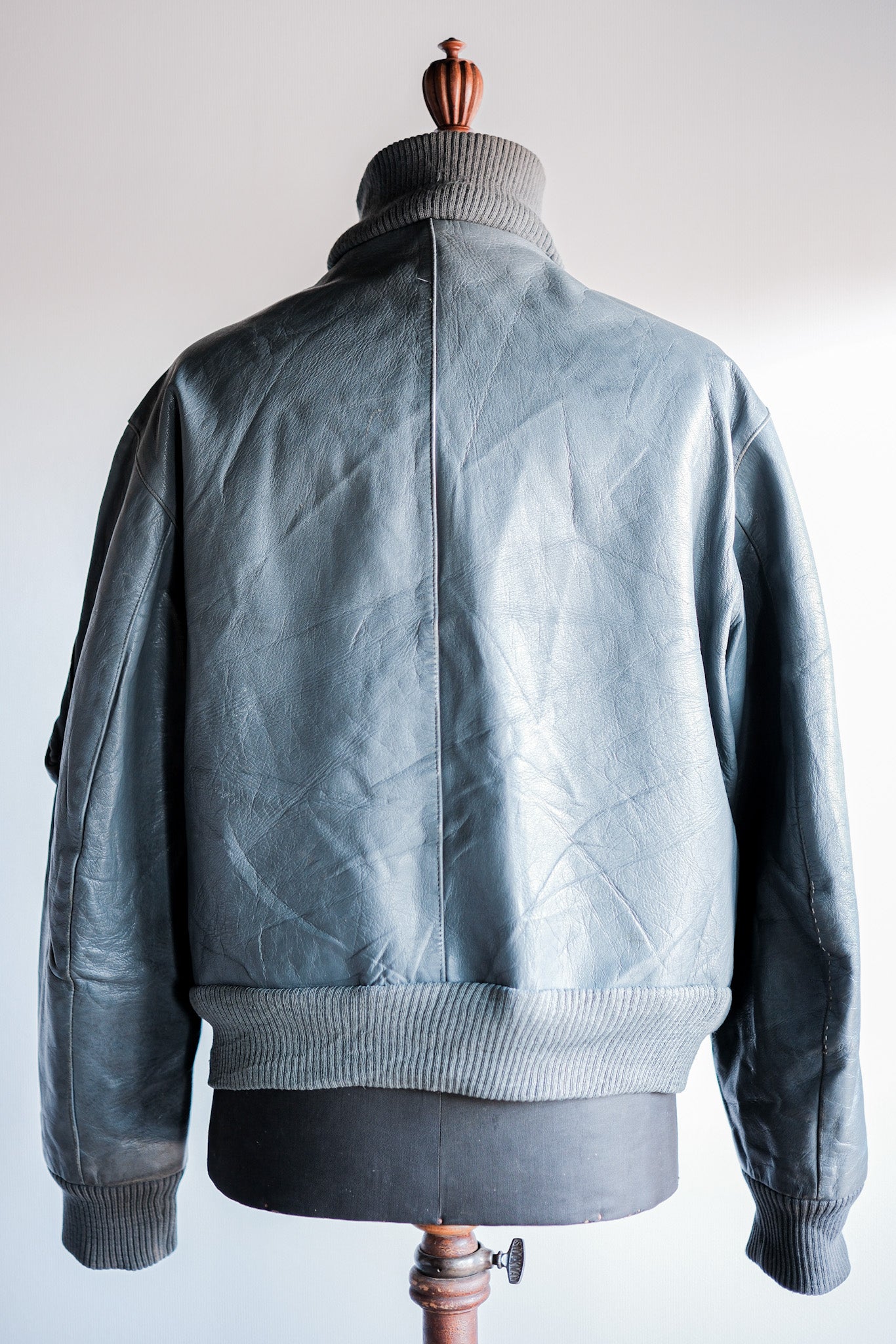 70's】West German Air Force Pilot Leather Jacket Size.13
