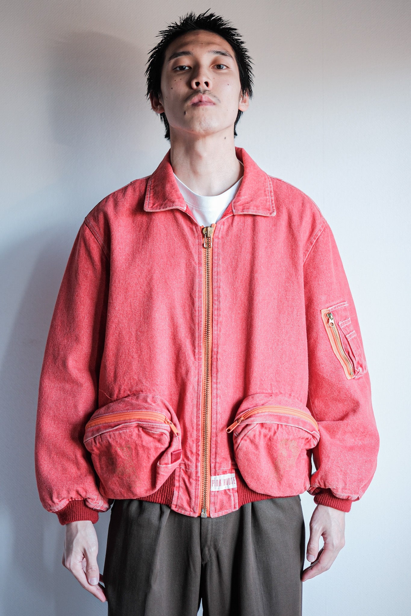 [~ 90's] Old Pink House Red Denim Blouson