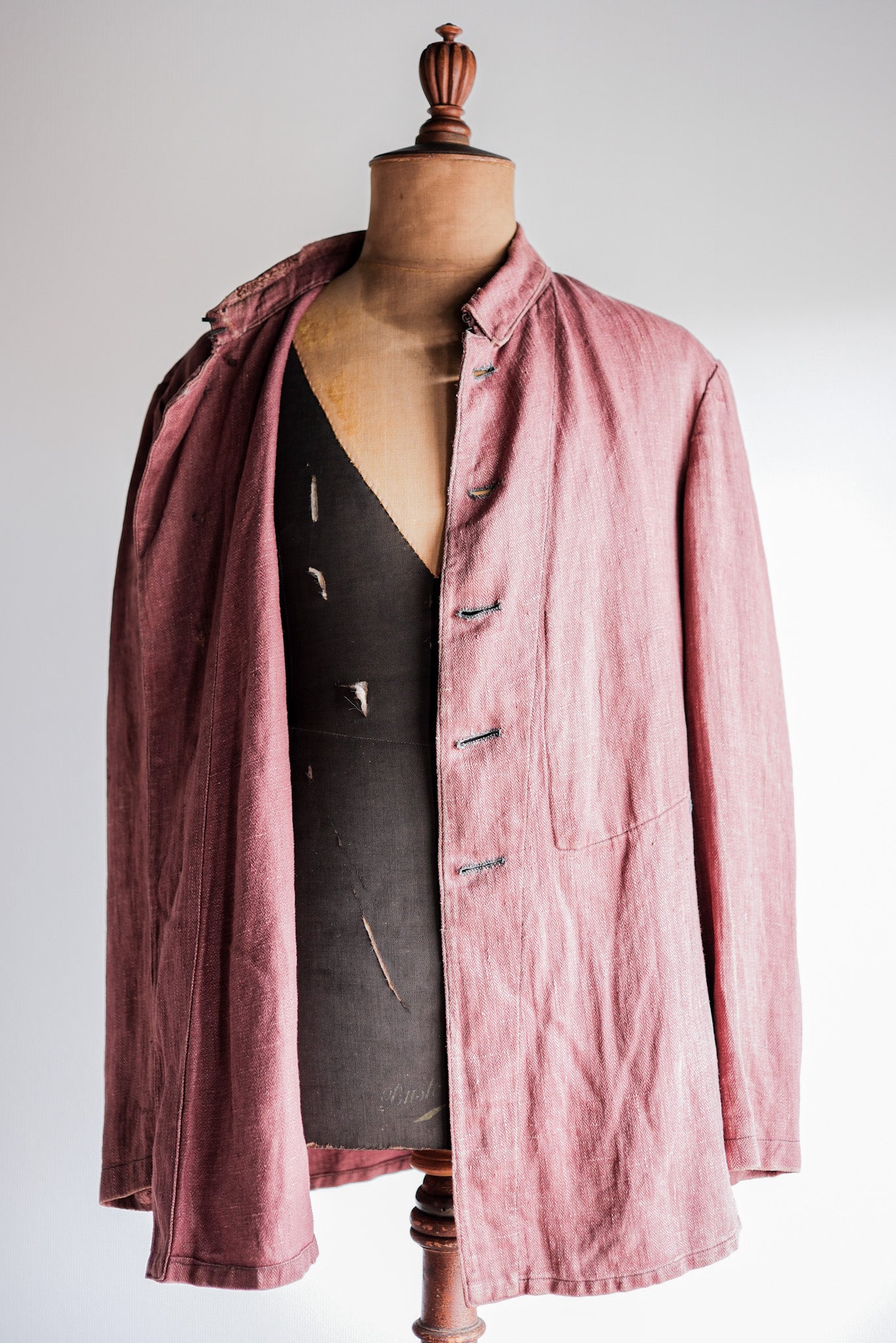 【~40's】German Army Drillich HBT Linen Jacket "Unusual Color"