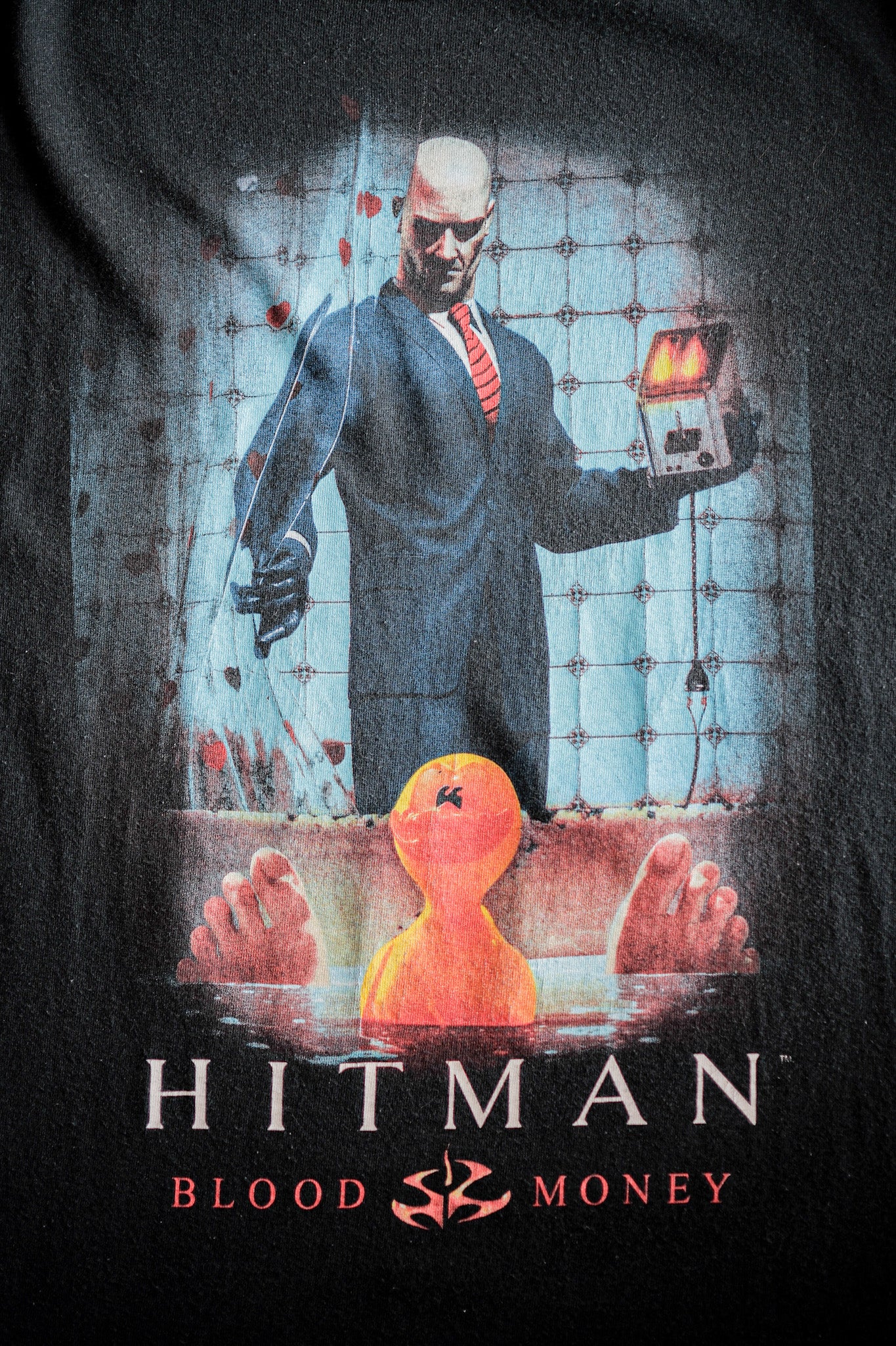 [~ 00's] เกมวินเทจพิมพ์ t -shirt size.xl "hitman -blood money"