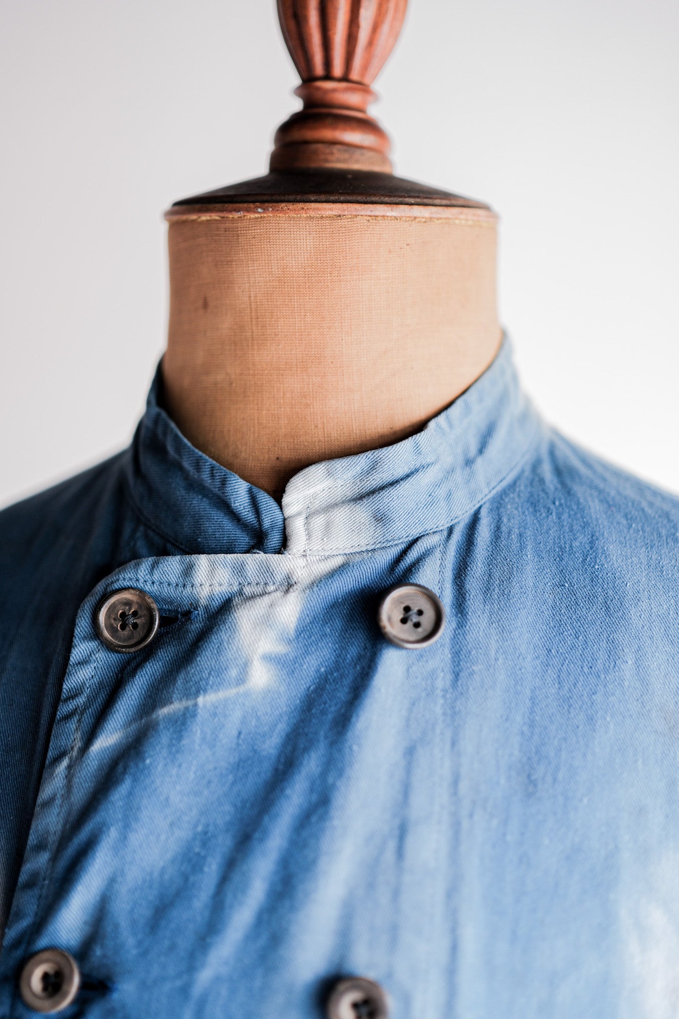 Veste de travail à double poitrine en coton indigo "Karim Hadjab" "4 Seasons"