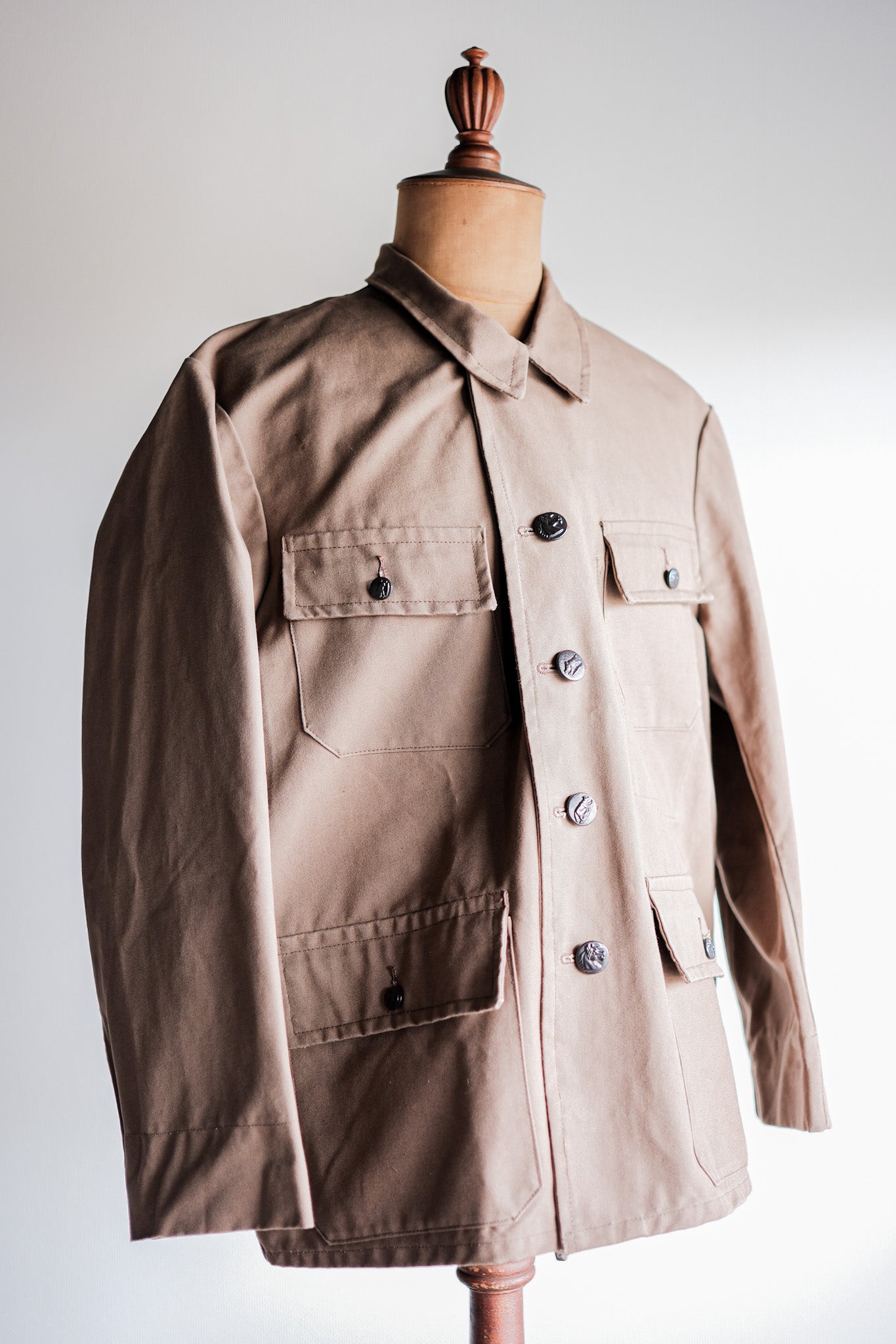 ［~50's］French Vintage Cotton Linen Canvas Hunting Jacket "Dead Stock"