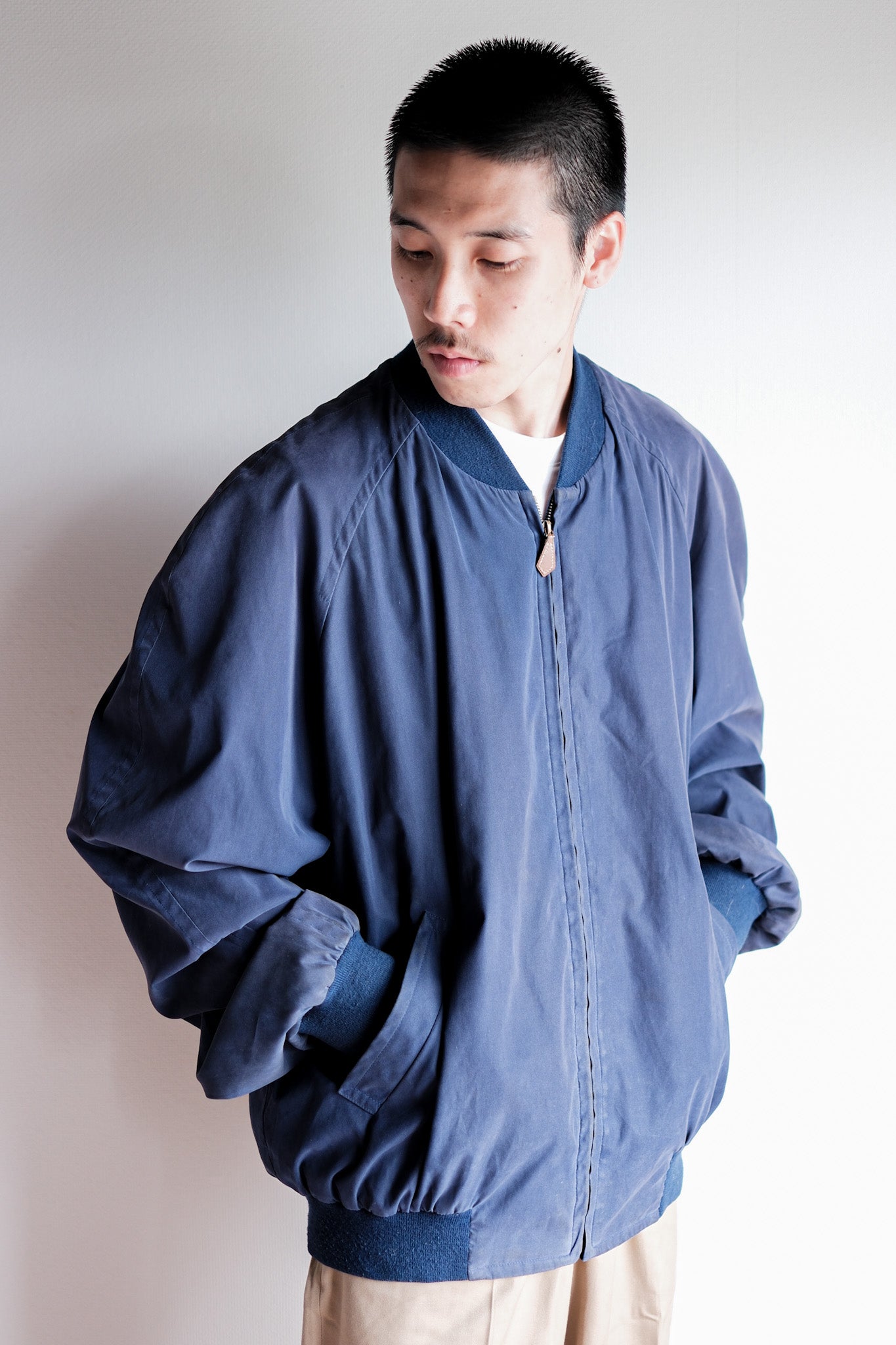 【~80's】Old Hermès Paris Zip Up Blouson Size.54